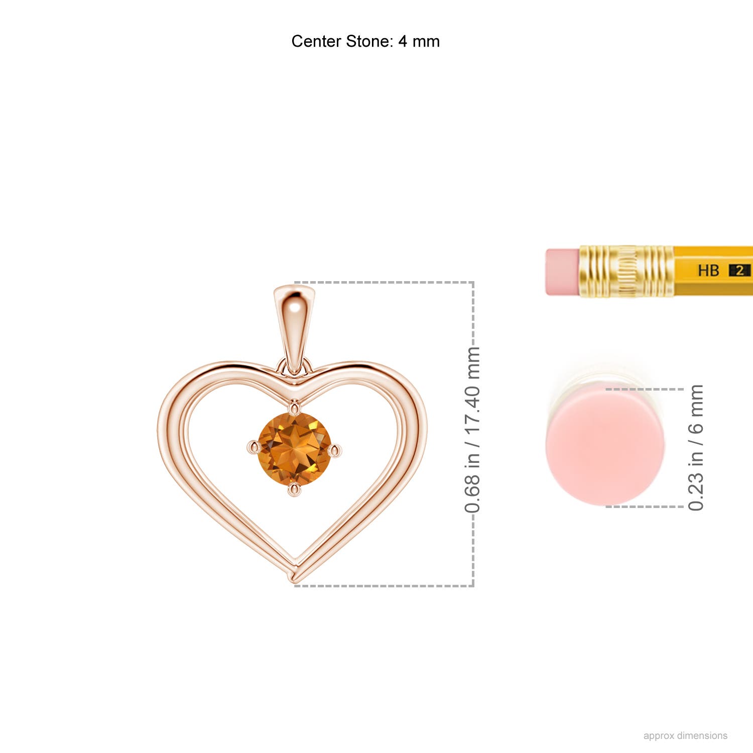 AAA - Citrine / 0.23 CT / 14 KT Rose Gold