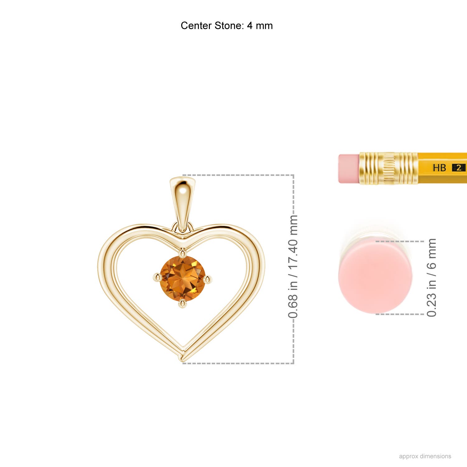 AAA - Citrine / 0.23 CT / 14 KT Yellow Gold