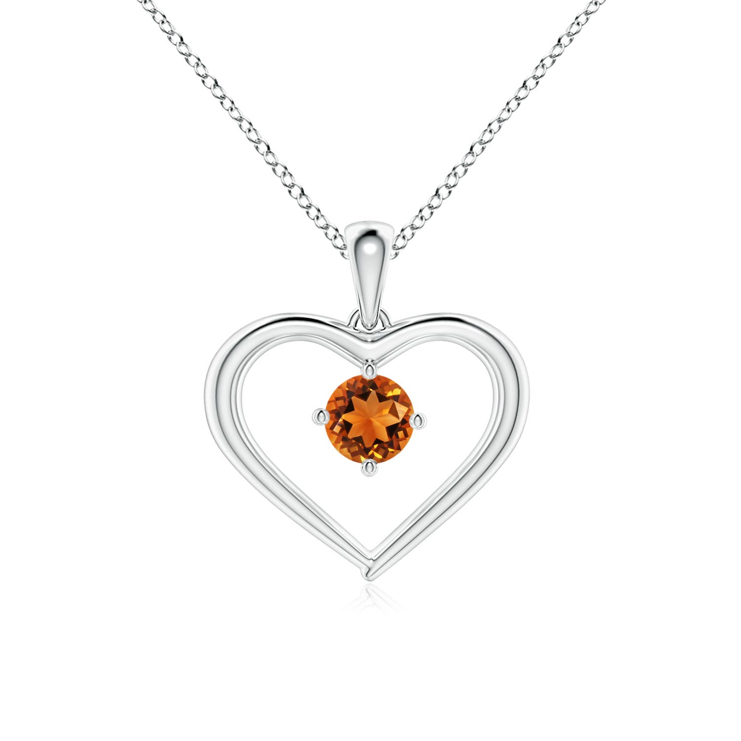 AAAA - Citrine / 0.23 CT / 14 KT White Gold