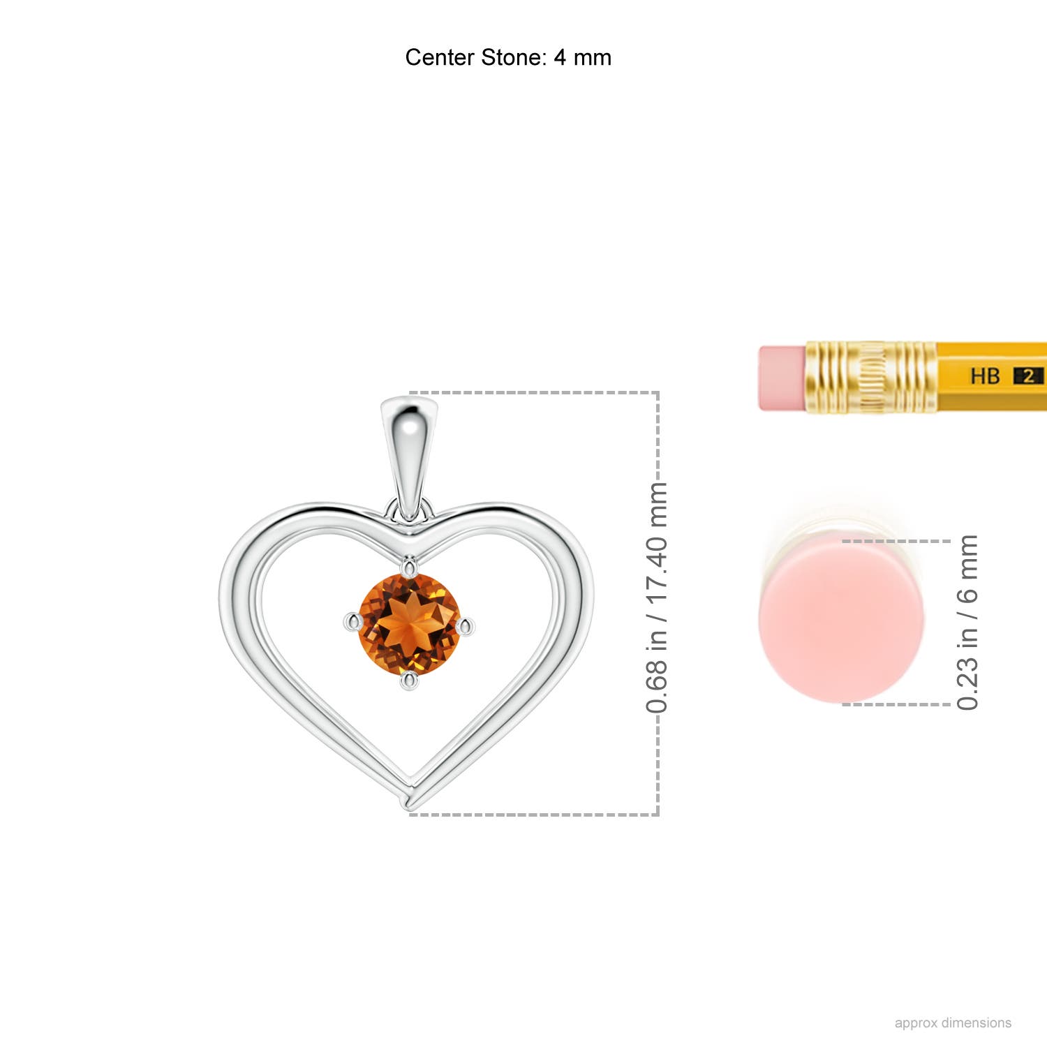 AAAA - Citrine / 0.23 CT / 14 KT White Gold