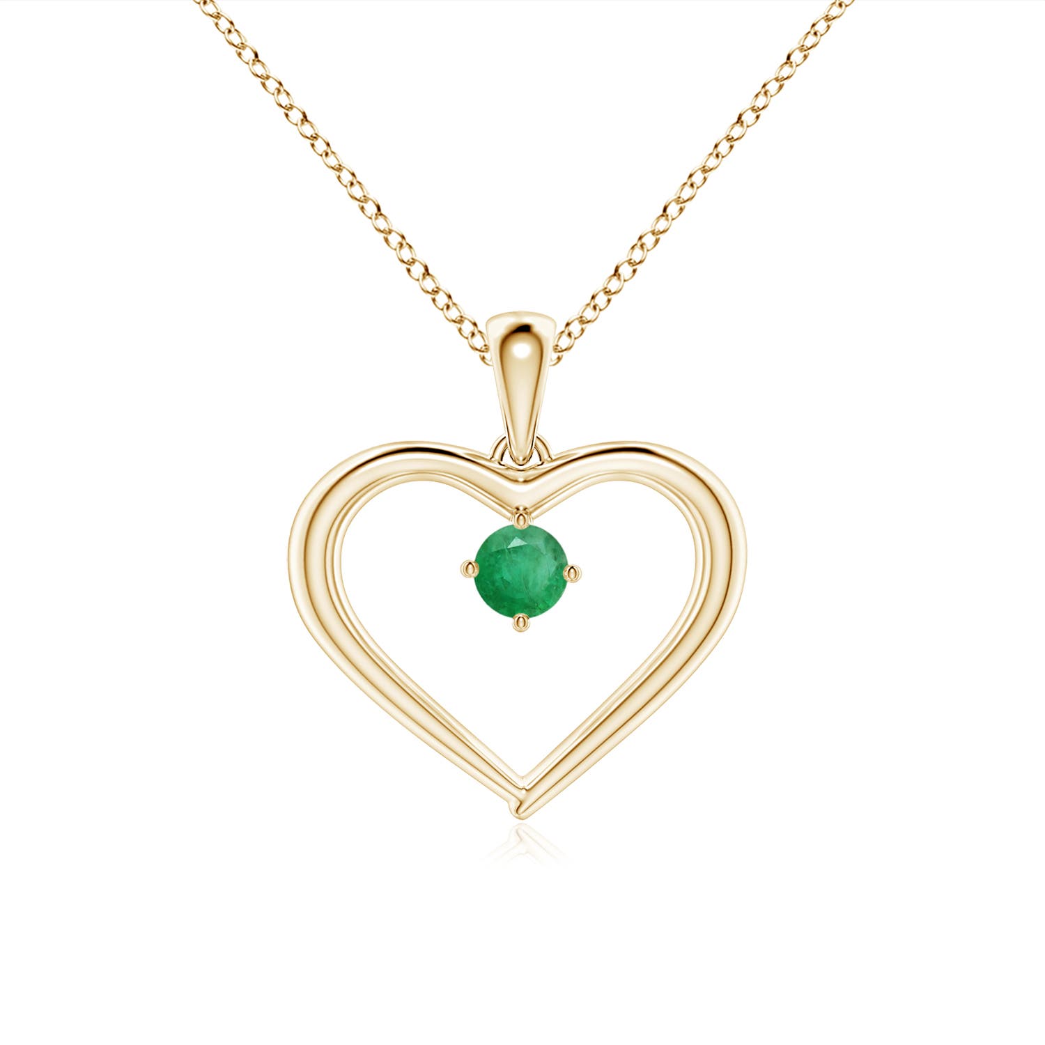 A - Emerald / 0.1 CT / 14 KT Yellow Gold