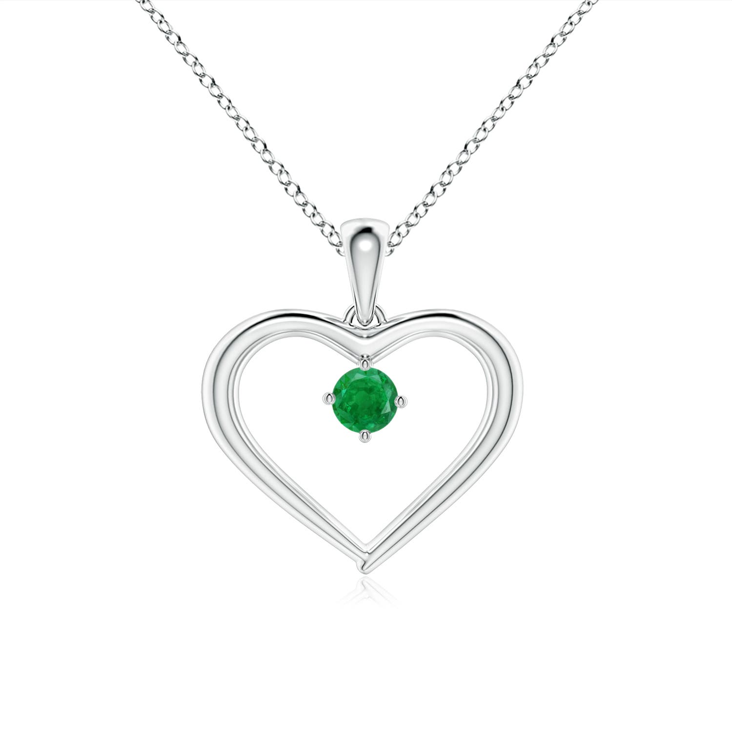 AA - Emerald / 0.1 CT / 14 KT White Gold