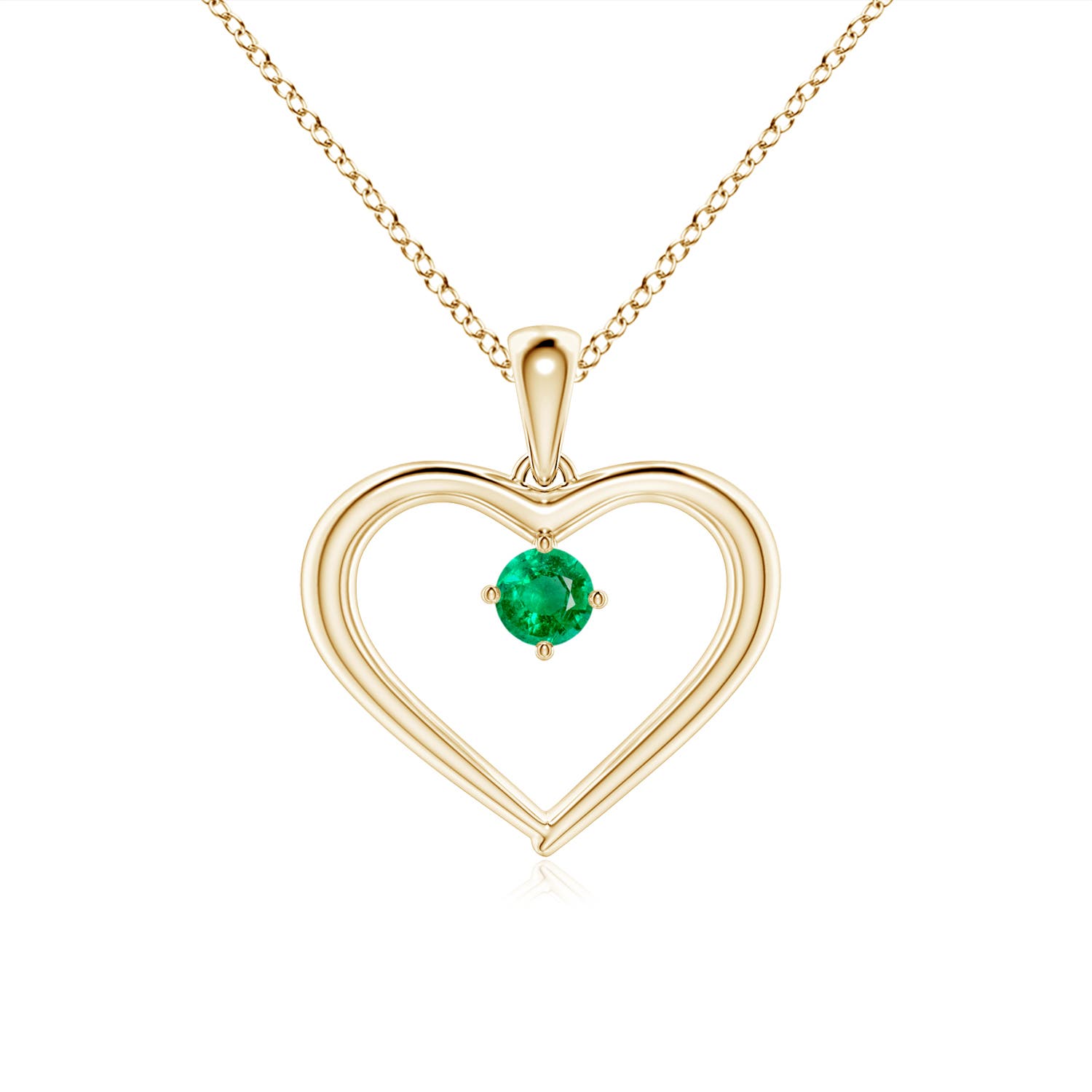 AAA - Emerald / 0.1 CT / 14 KT Yellow Gold