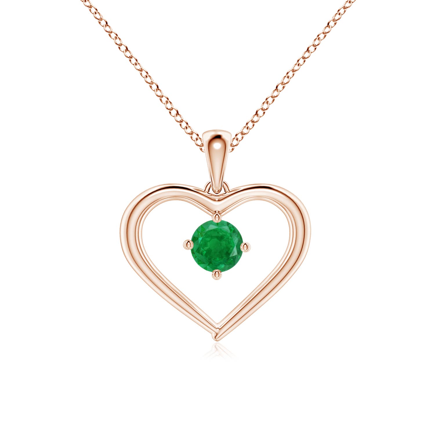 AA - Emerald / 0.24 CT / 14 KT Rose Gold