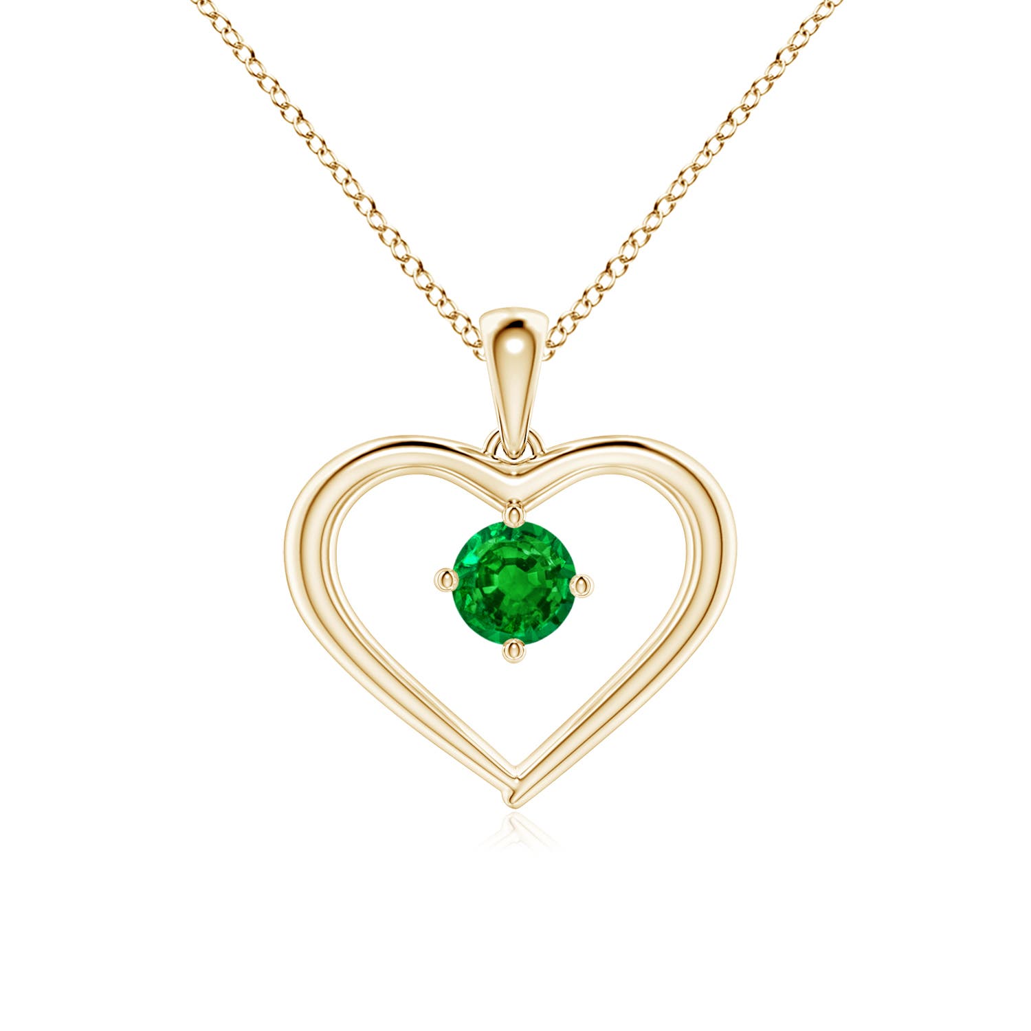 AAAA - Emerald / 0.24 CT / 14 KT Yellow Gold