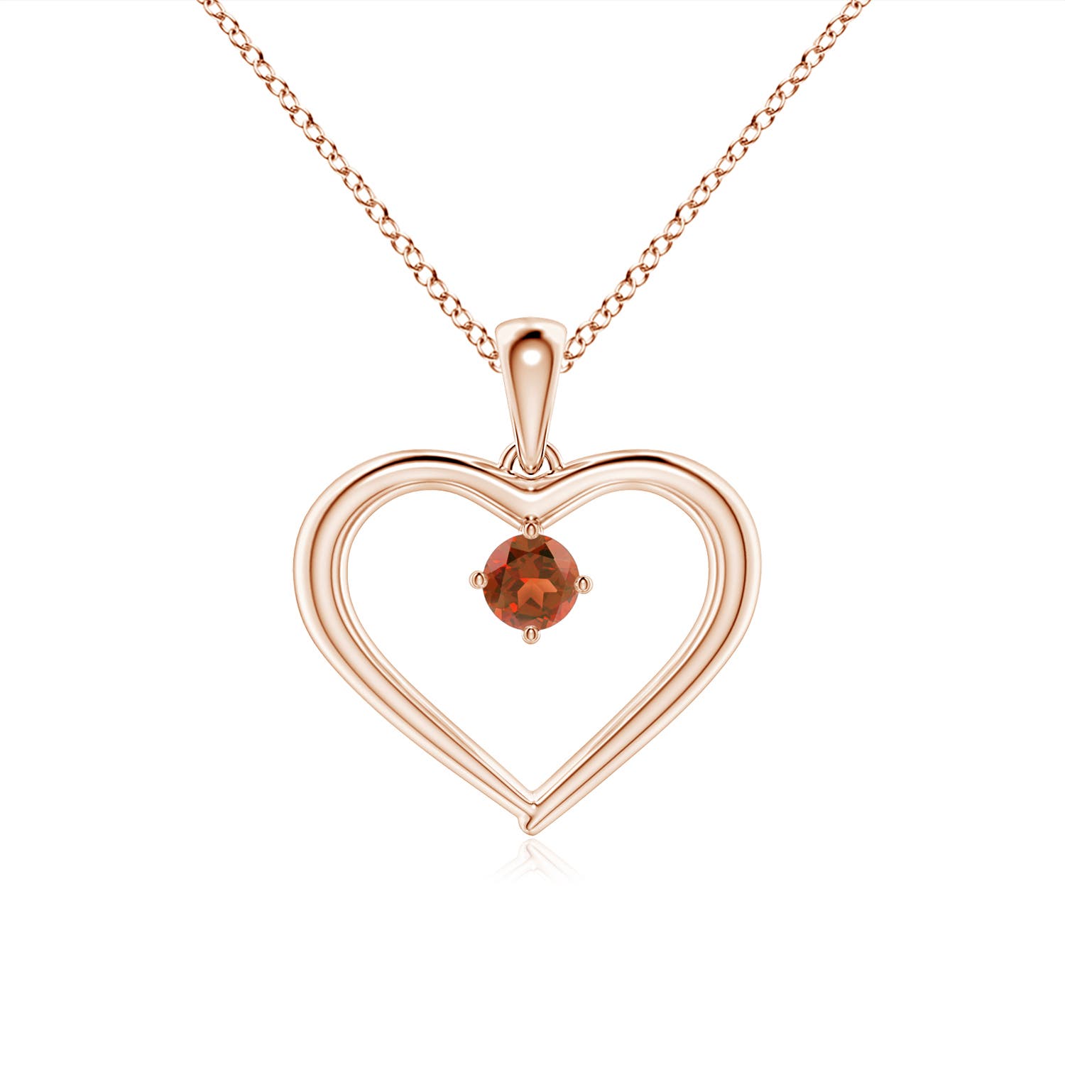 A - Garnet / 0.15 CT / 14 KT Rose Gold