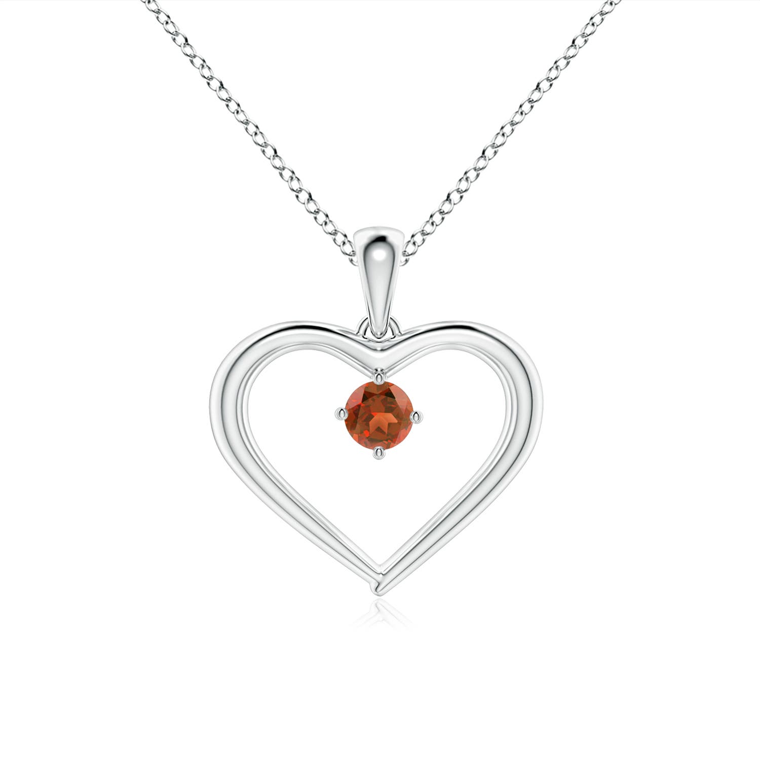 A - Garnet / 0.15 CT / 14 KT White Gold