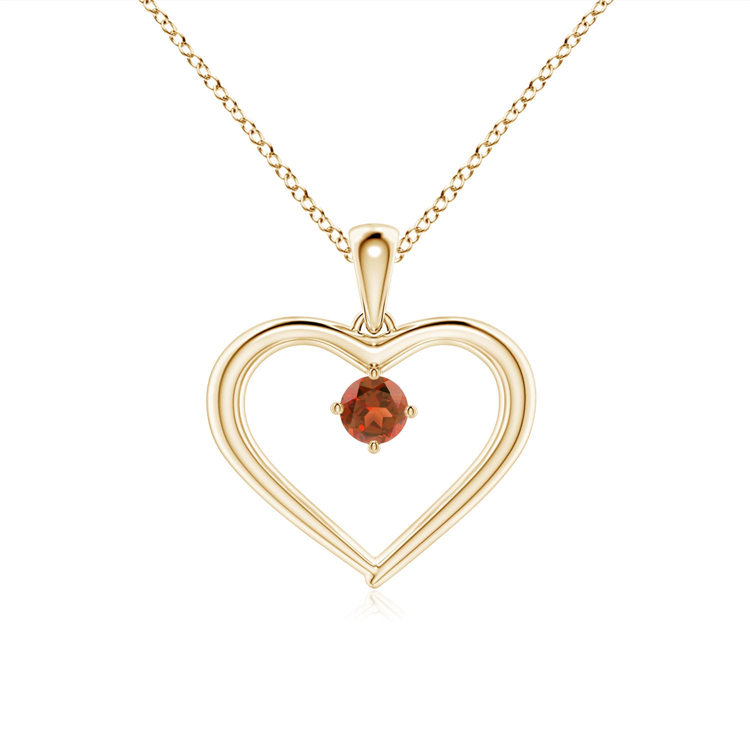 A - Garnet / 0.15 CT / 14 KT Yellow Gold