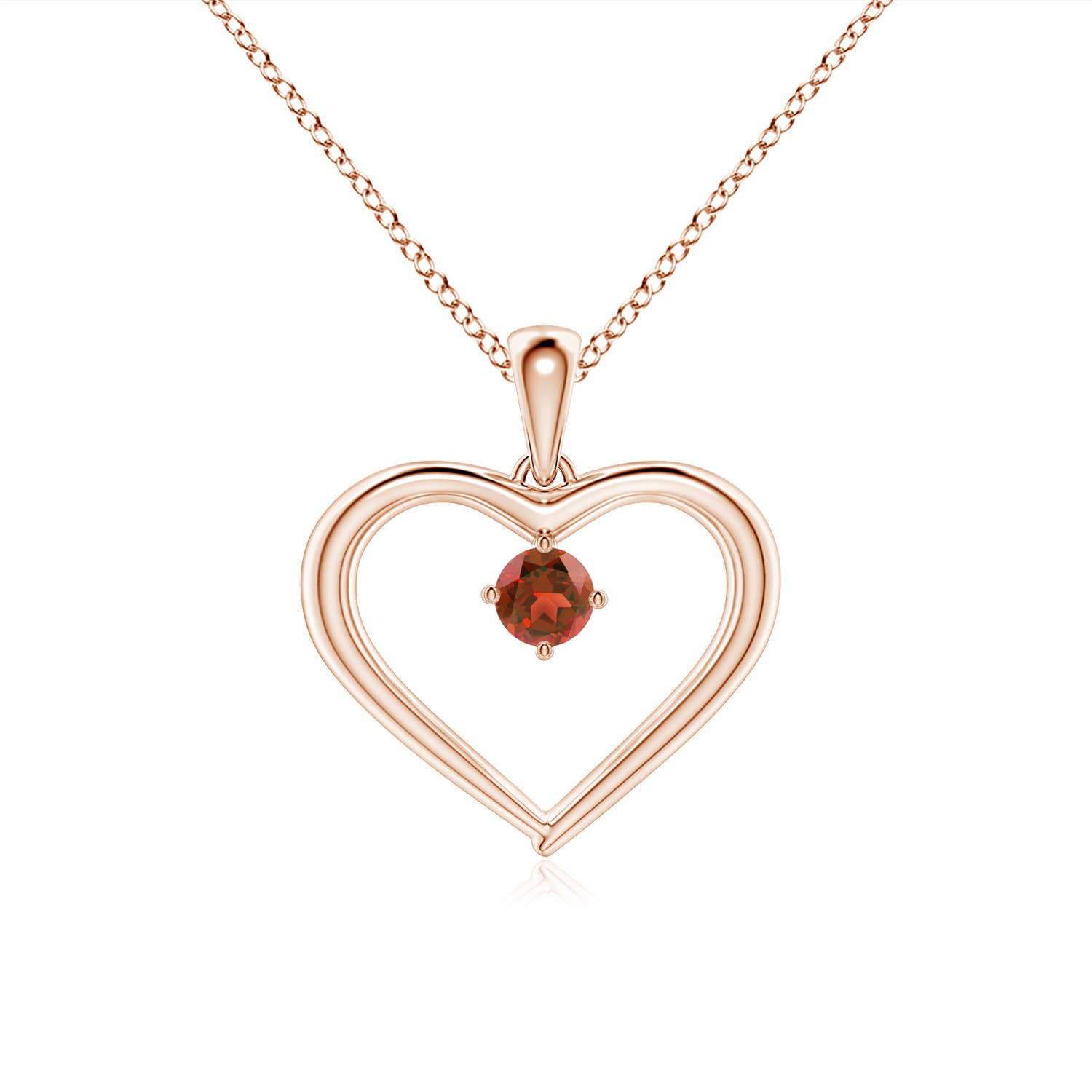 AA - Garnet / 0.15 CT / 14 KT Rose Gold