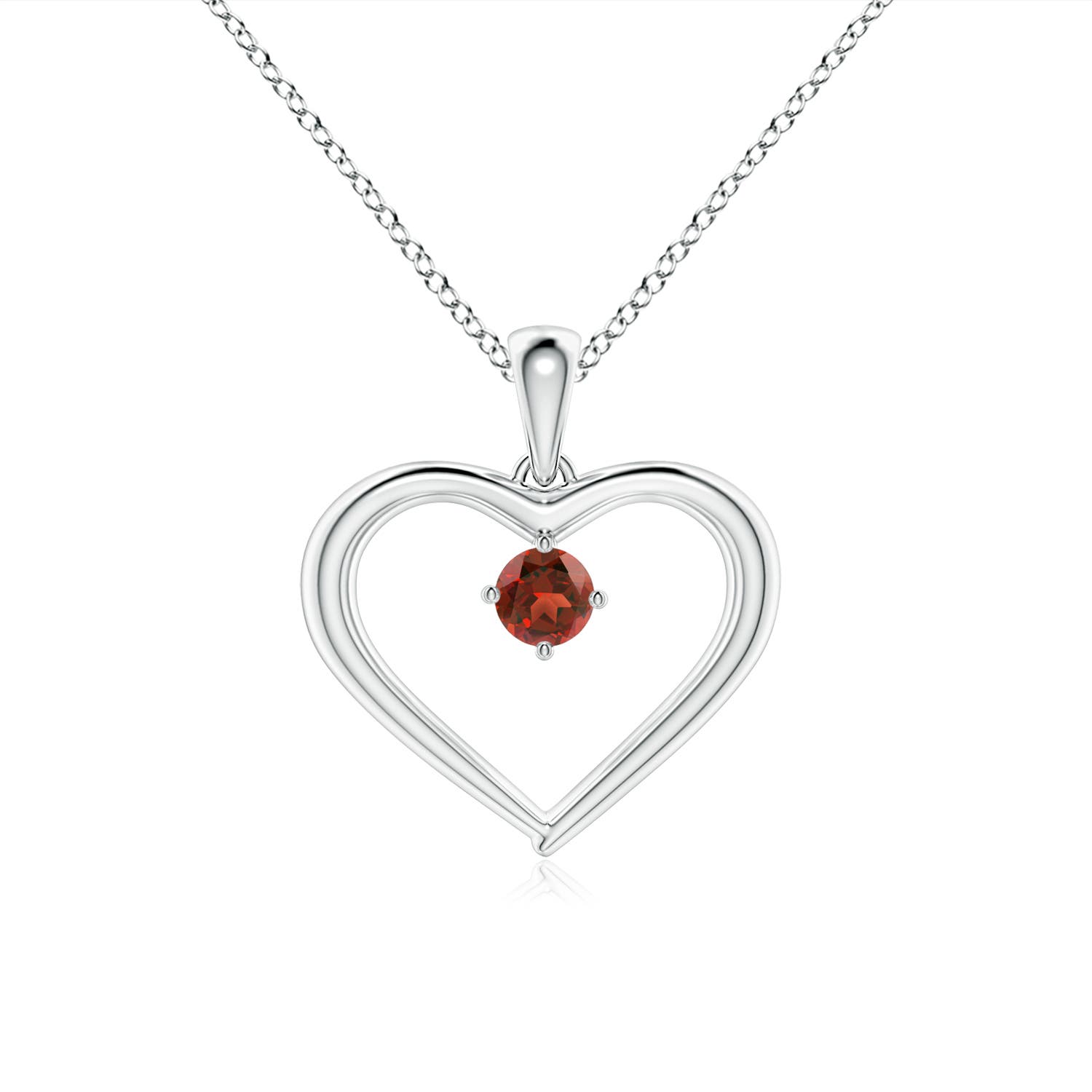 AAA - Garnet / 0.15 CT / 14 KT White Gold