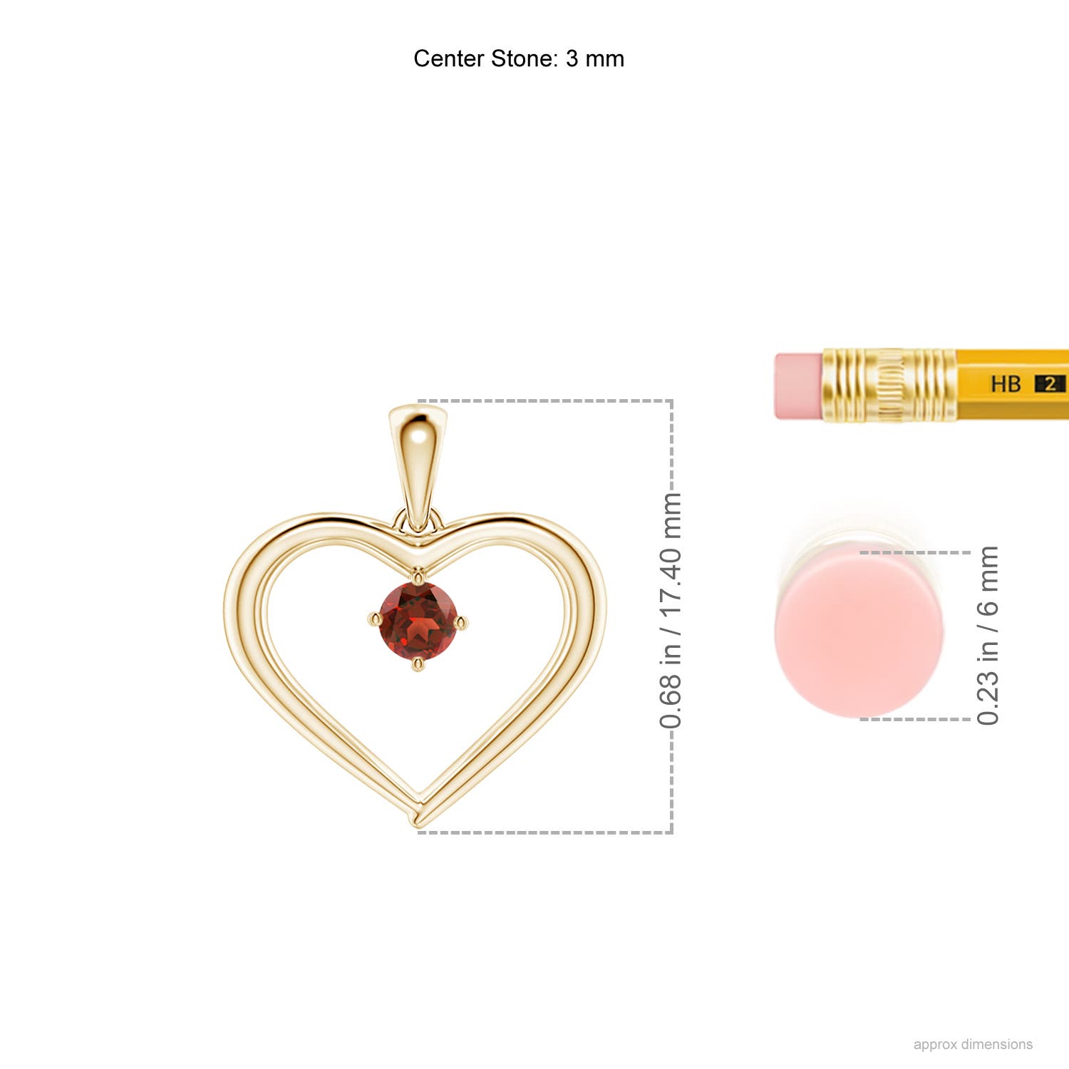 AAA - Garnet / 0.15 CT / 14 KT Yellow Gold