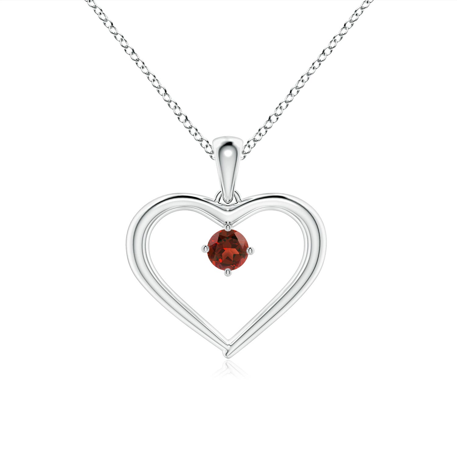 AAAA - Garnet / 0.15 CT / 14 KT White Gold