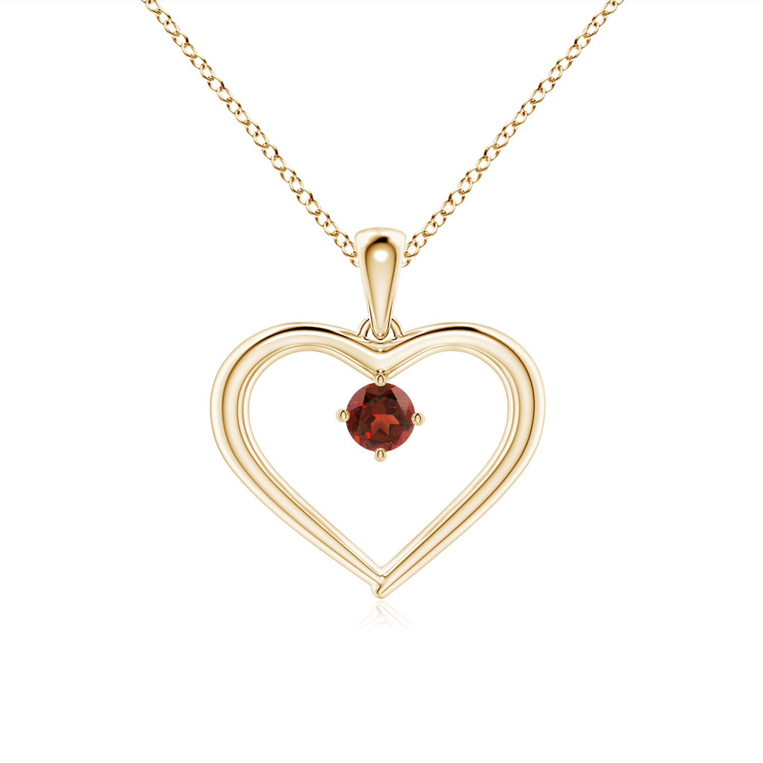 AAAA - Garnet / 0.15 CT / 14 KT Yellow Gold