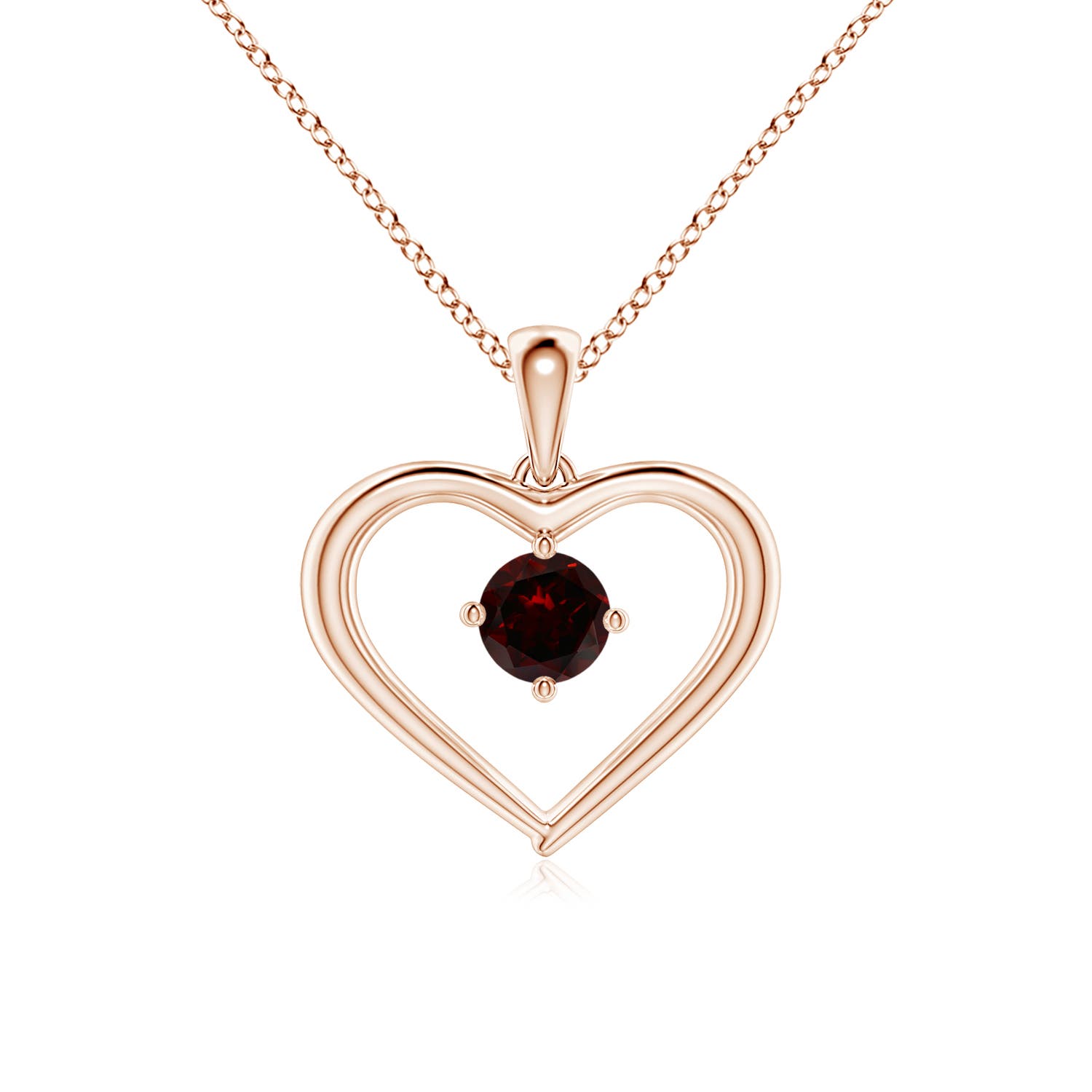 A - Garnet / 0.33 CT / 14 KT Rose Gold