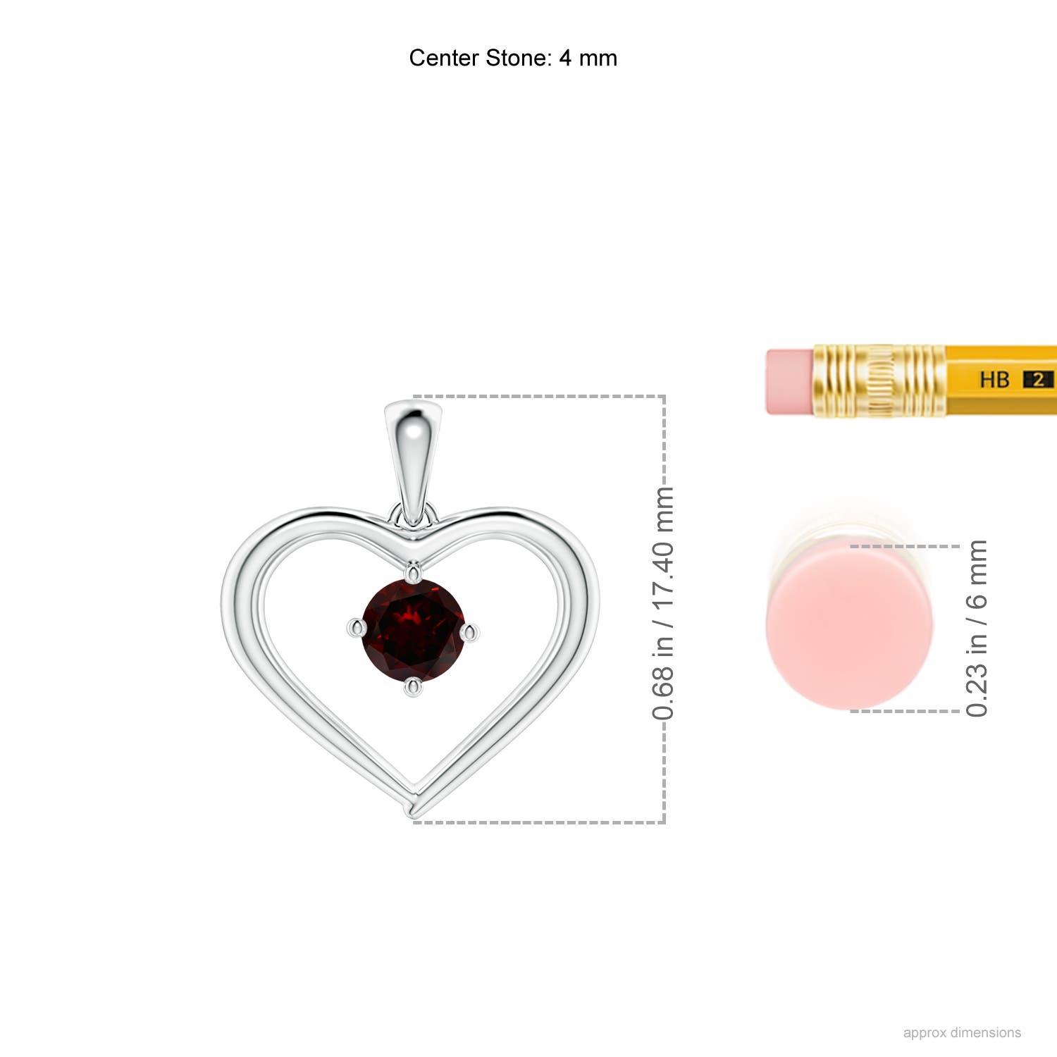 A - Garnet / 0.33 CT / 14 KT White Gold