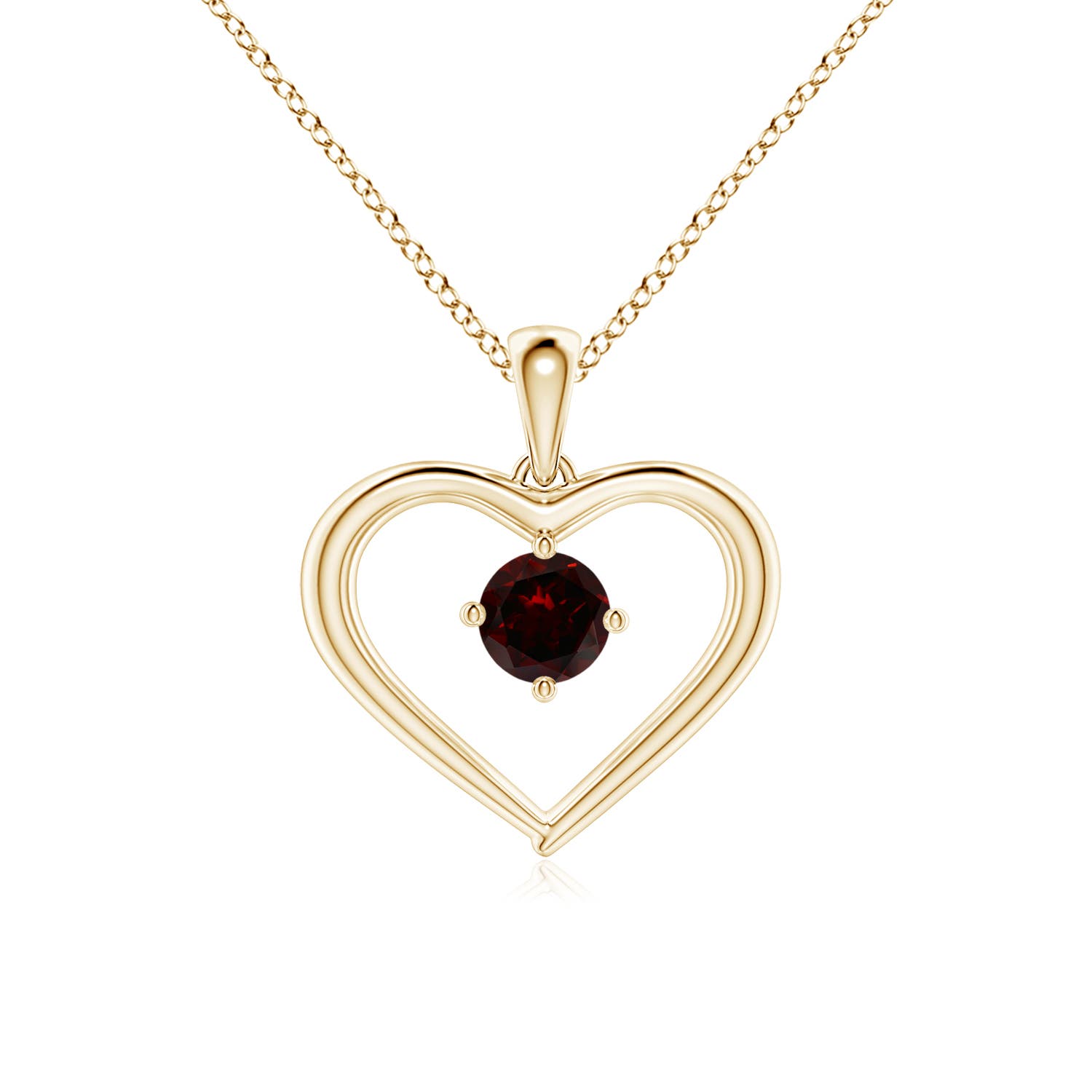 A - Garnet / 0.33 CT / 14 KT Yellow Gold