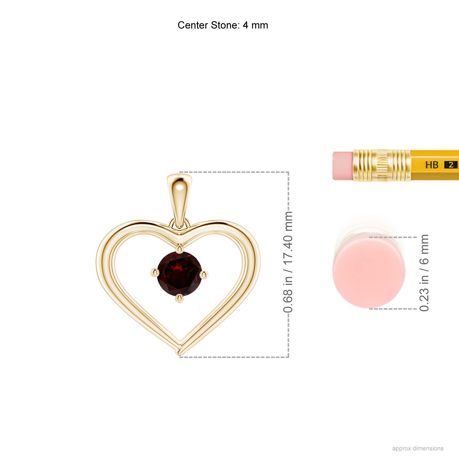 A - Garnet / 0.33 CT / 14 KT Yellow Gold