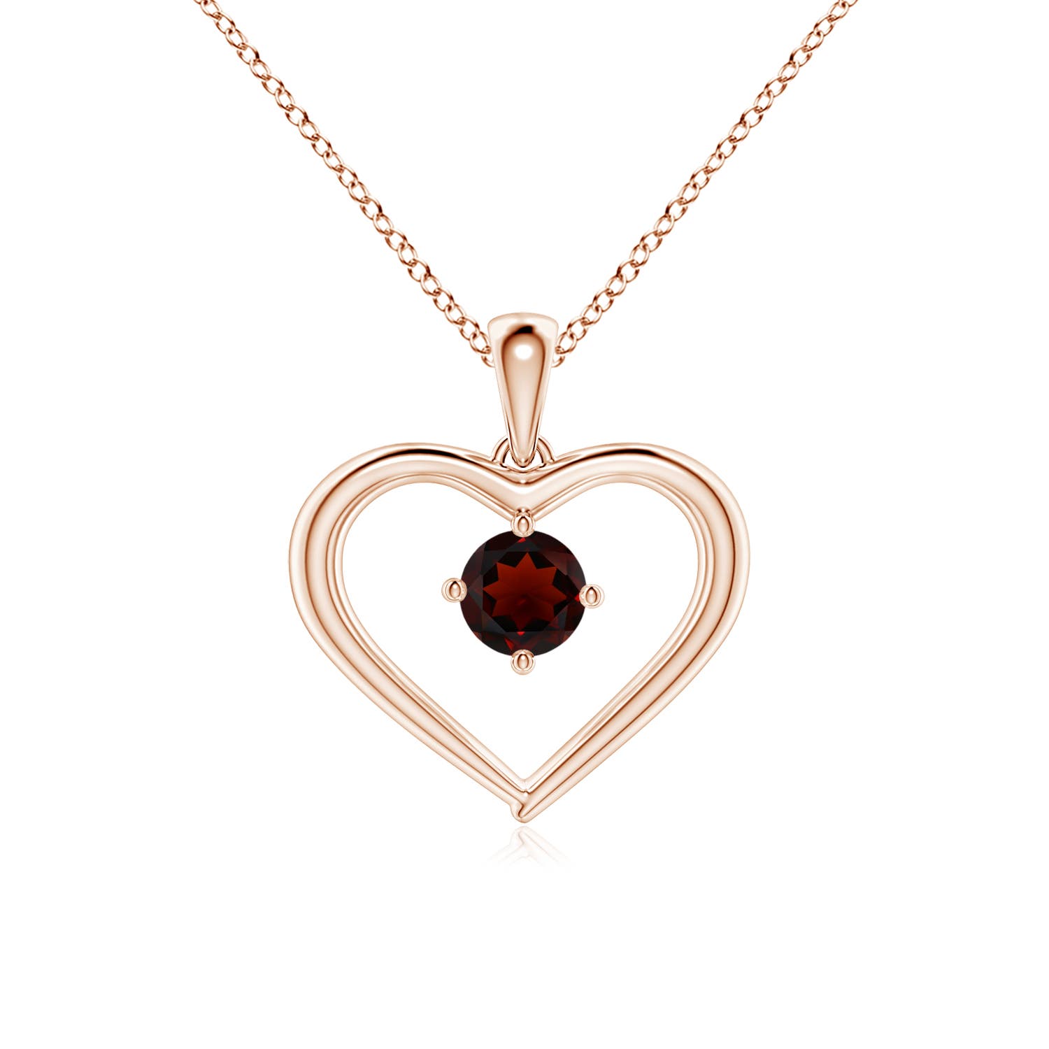 AA - Garnet / 0.33 CT / 14 KT Rose Gold