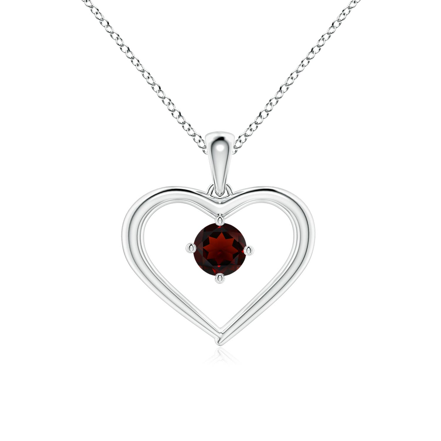 AA - Garnet / 0.33 CT / 14 KT White Gold