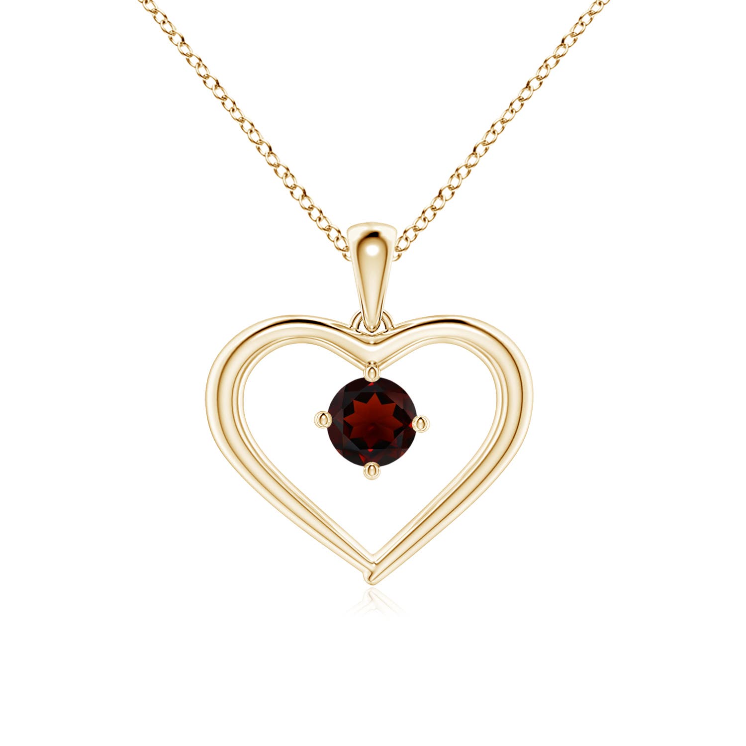 AA - Garnet / 0.33 CT / 14 KT Yellow Gold