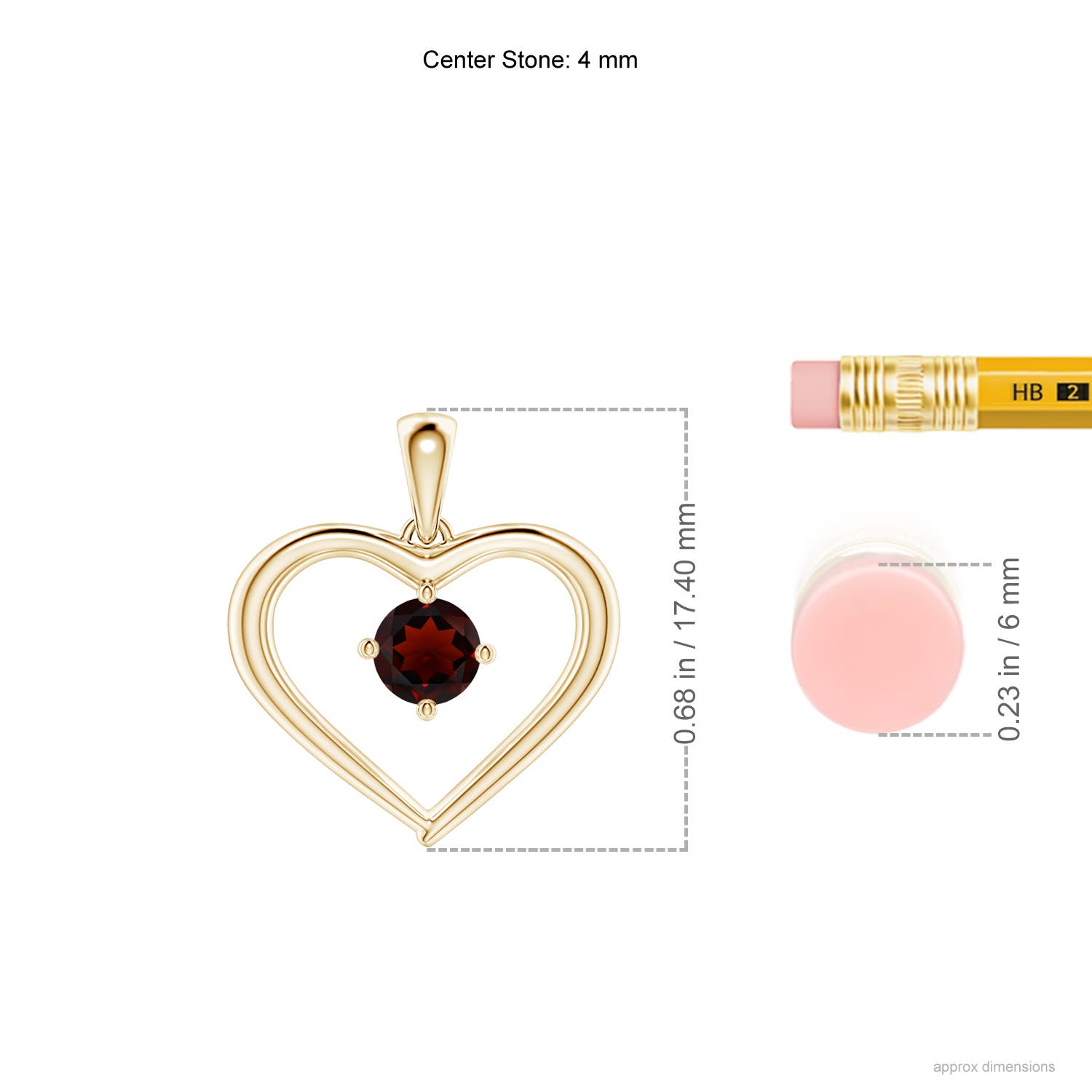 AA - Garnet / 0.33 CT / 14 KT Yellow Gold