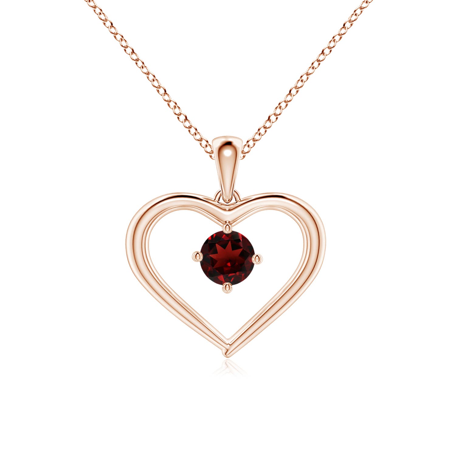 AAA - Garnet / 0.33 CT / 14 KT Rose Gold