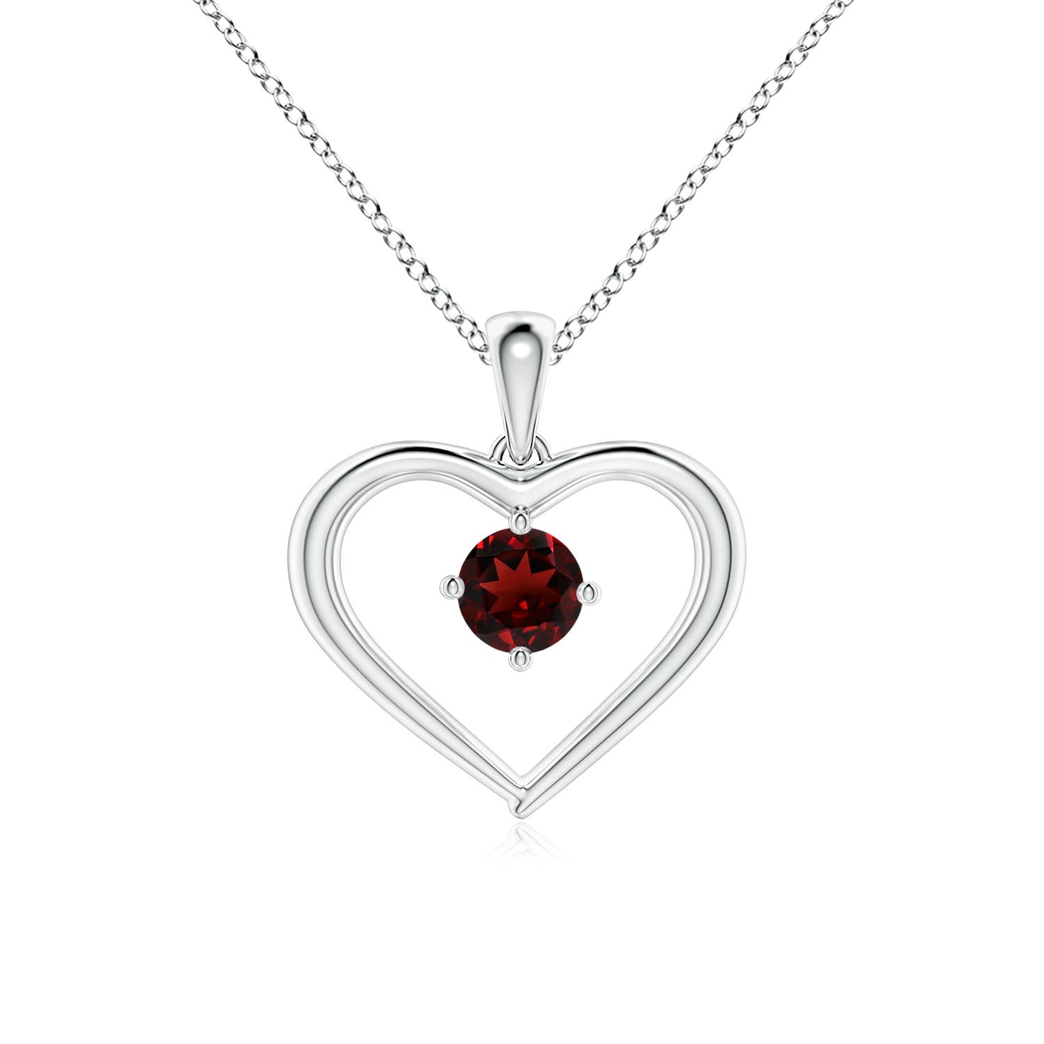 AAA - Garnet / 0.33 CT / 14 KT White Gold