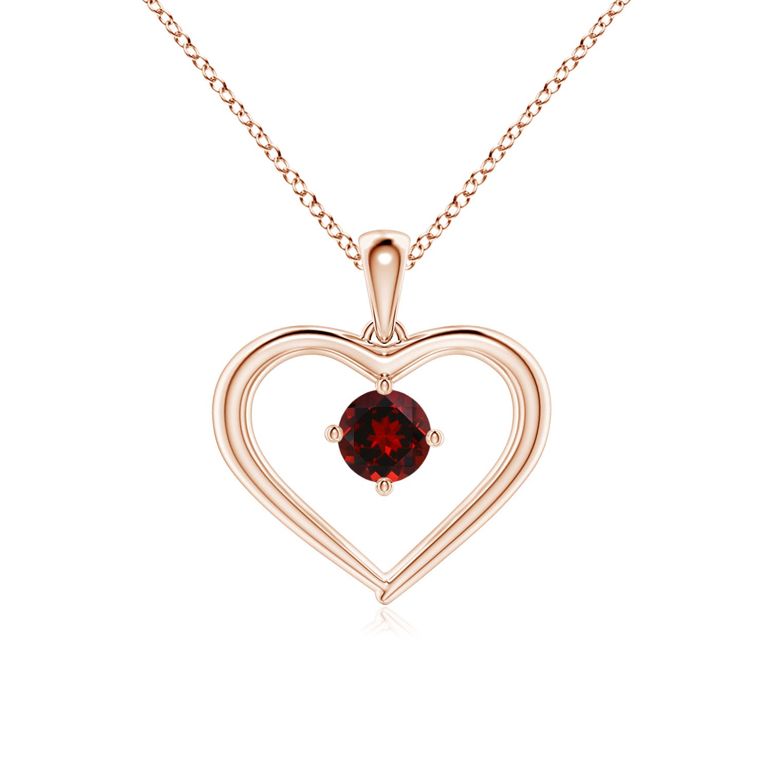 AAAA - Garnet / 0.33 CT / 14 KT Rose Gold