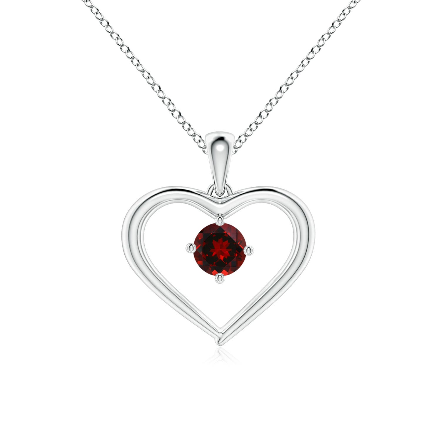 AAAA - Garnet / 0.33 CT / 14 KT White Gold