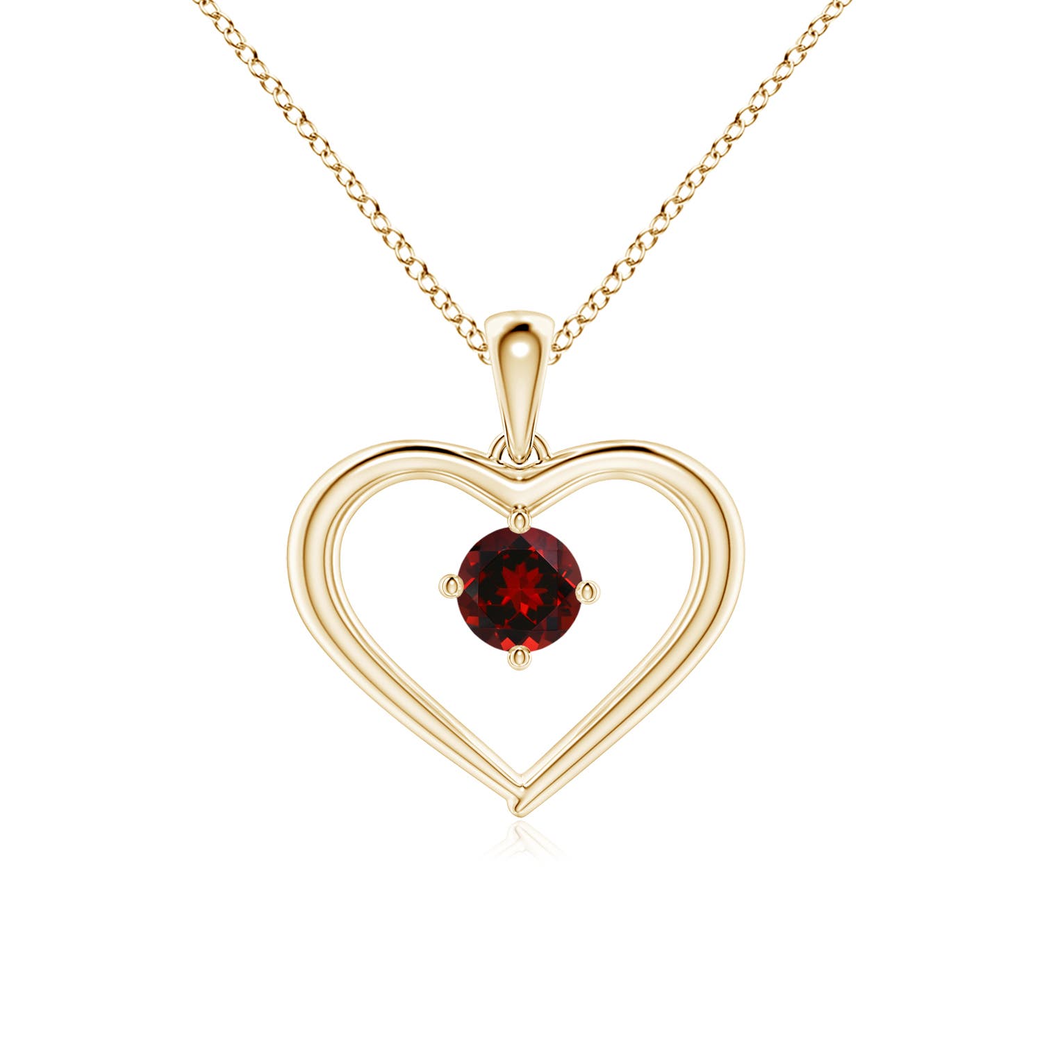 AAAA - Garnet / 0.33 CT / 14 KT Yellow Gold