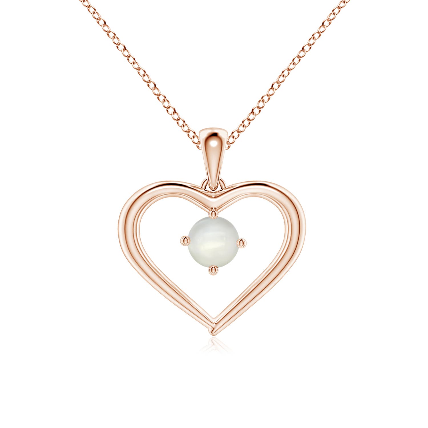 Angara Natural Moonstone Solitaire Pendant Necklace for Women in
