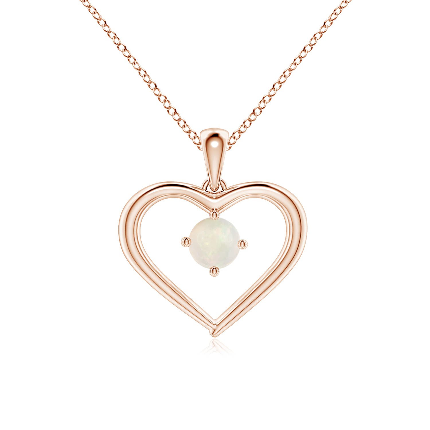 A - Opal / 0.16 CT / 14 KT Rose Gold