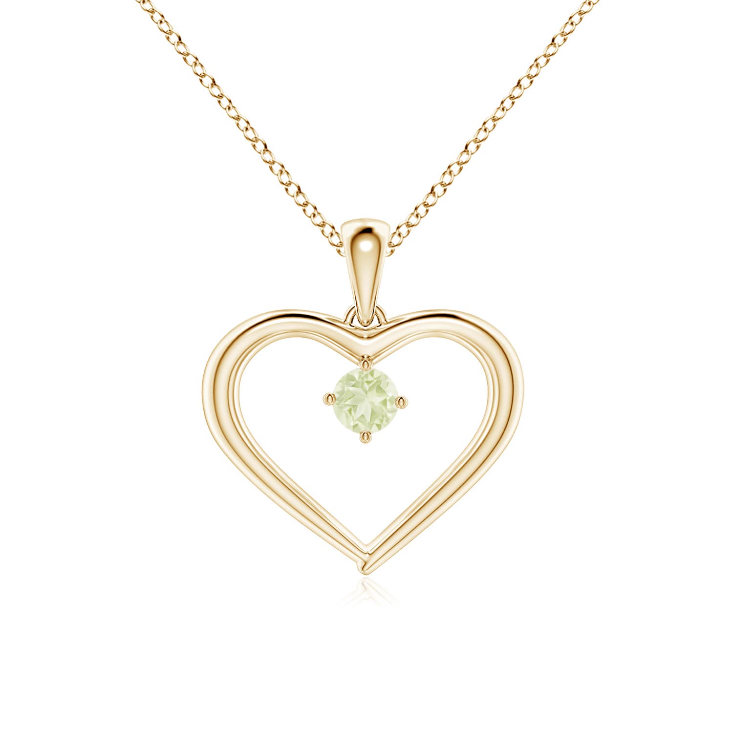 A - Peridot / 0.12 CT / 14 KT Yellow Gold