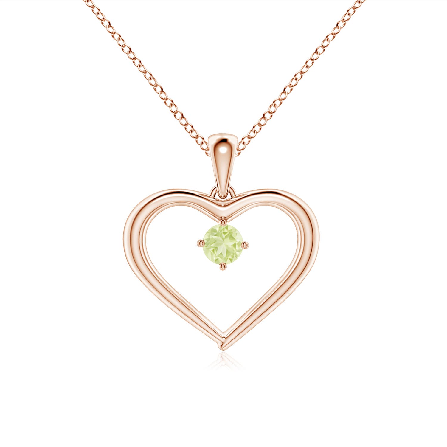 AA - Peridot / 0.12 CT / 14 KT Rose Gold