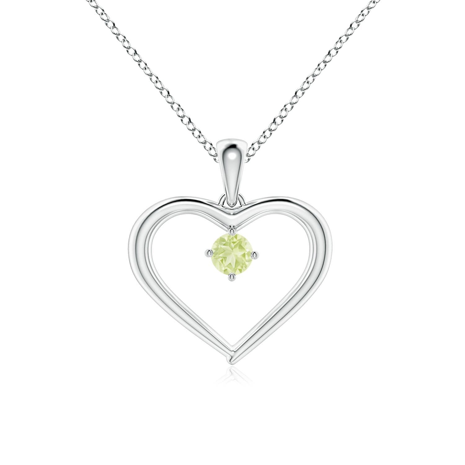 AA - Peridot / 0.12 CT / 14 KT White Gold