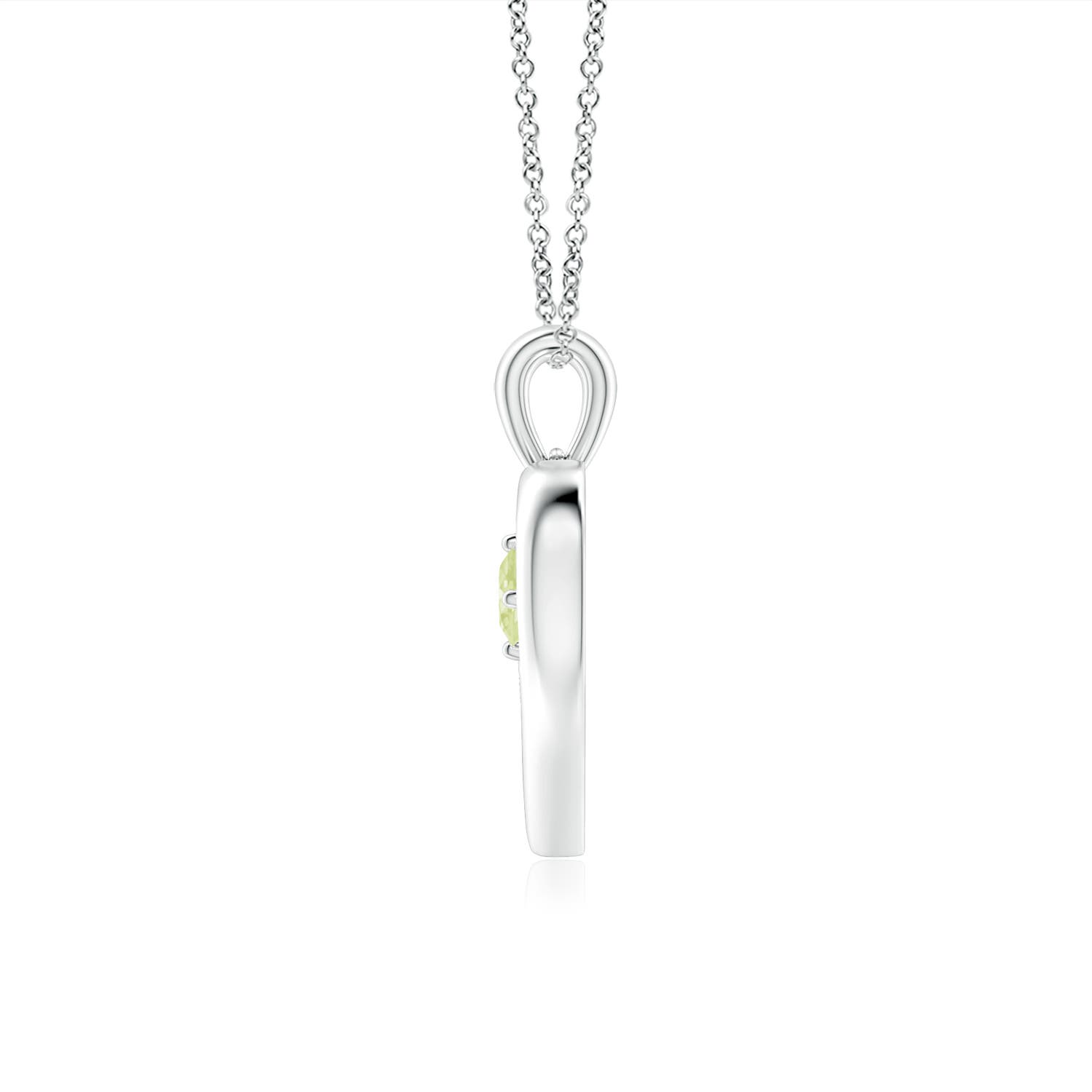 AA - Peridot / 0.12 CT / 14 KT White Gold