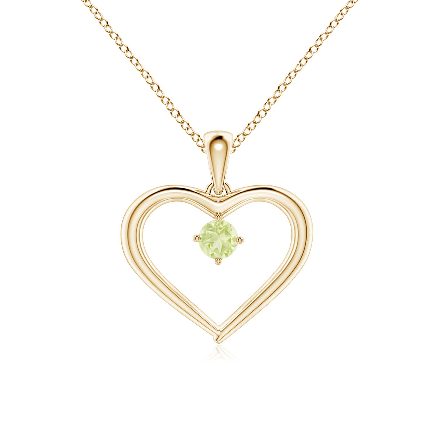 AA - Peridot / 0.12 CT / 14 KT Yellow Gold