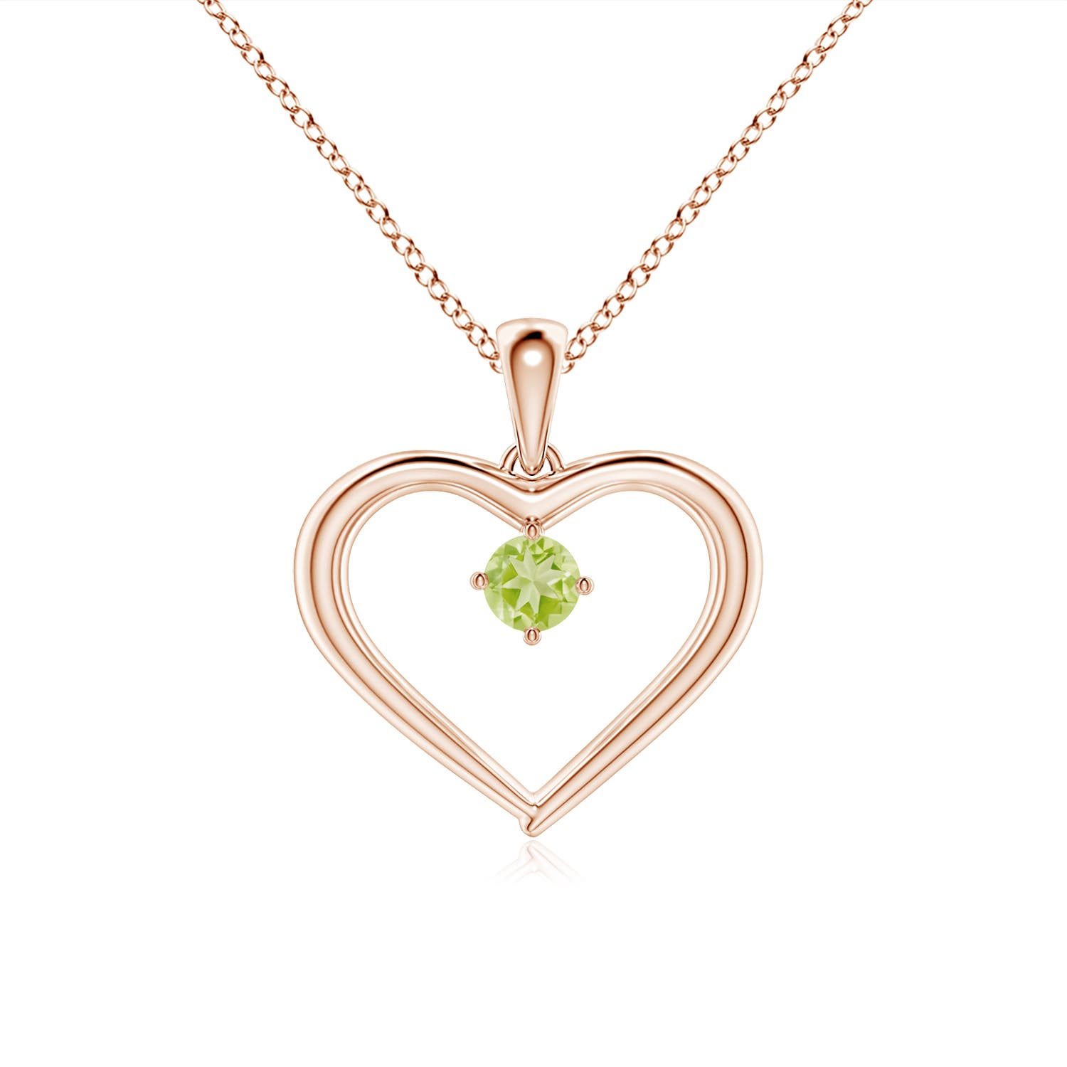 AAA - Peridot / 0.12 CT / 14 KT Rose Gold