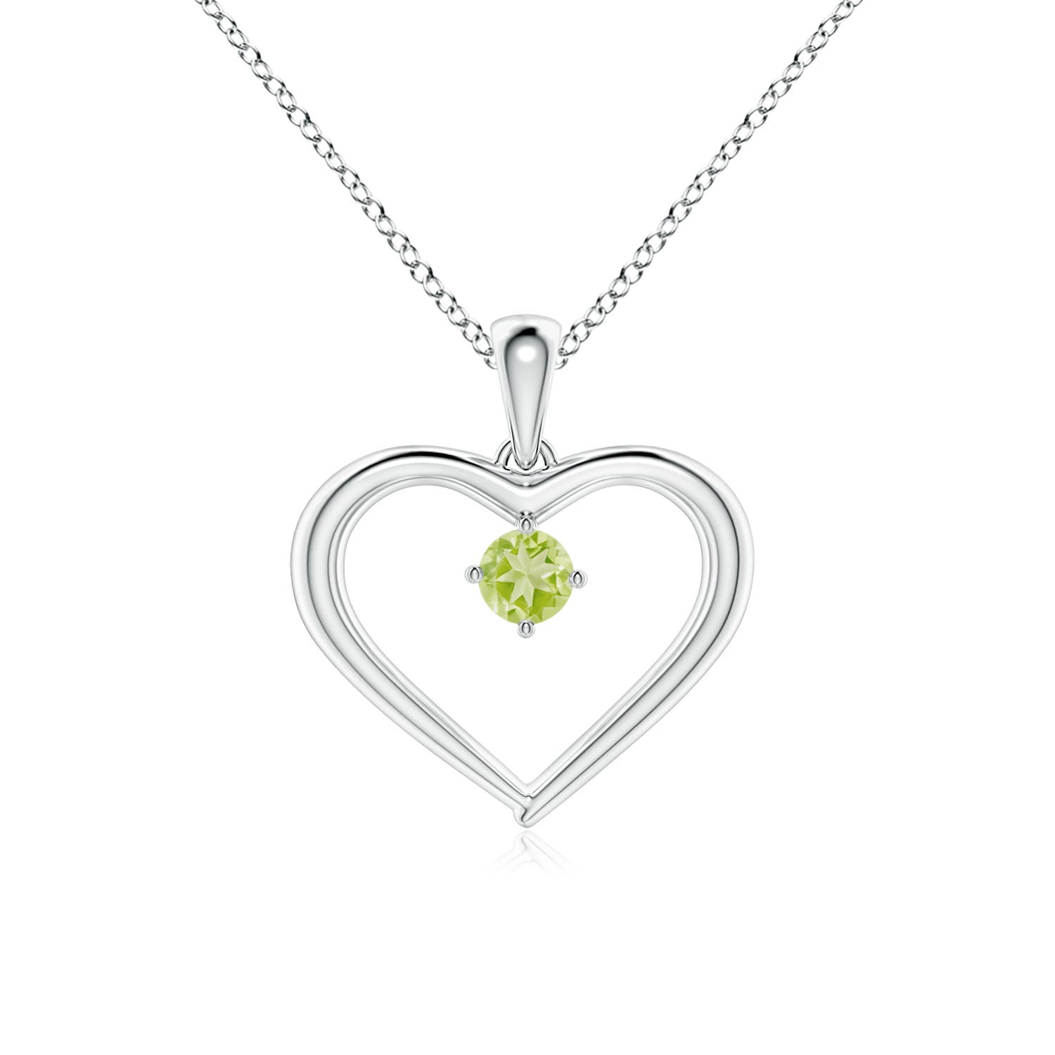 AAA - Peridot / 0.12 CT / 14 KT White Gold