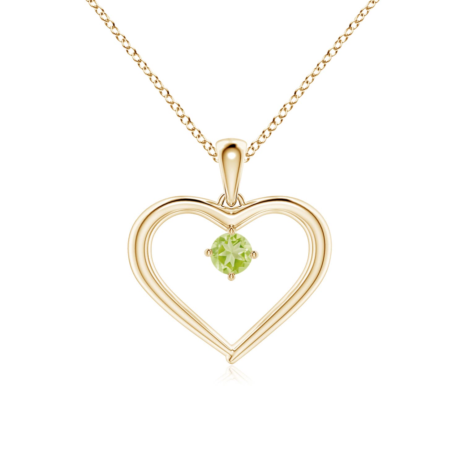 AAA - Peridot / 0.12 CT / 14 KT Yellow Gold