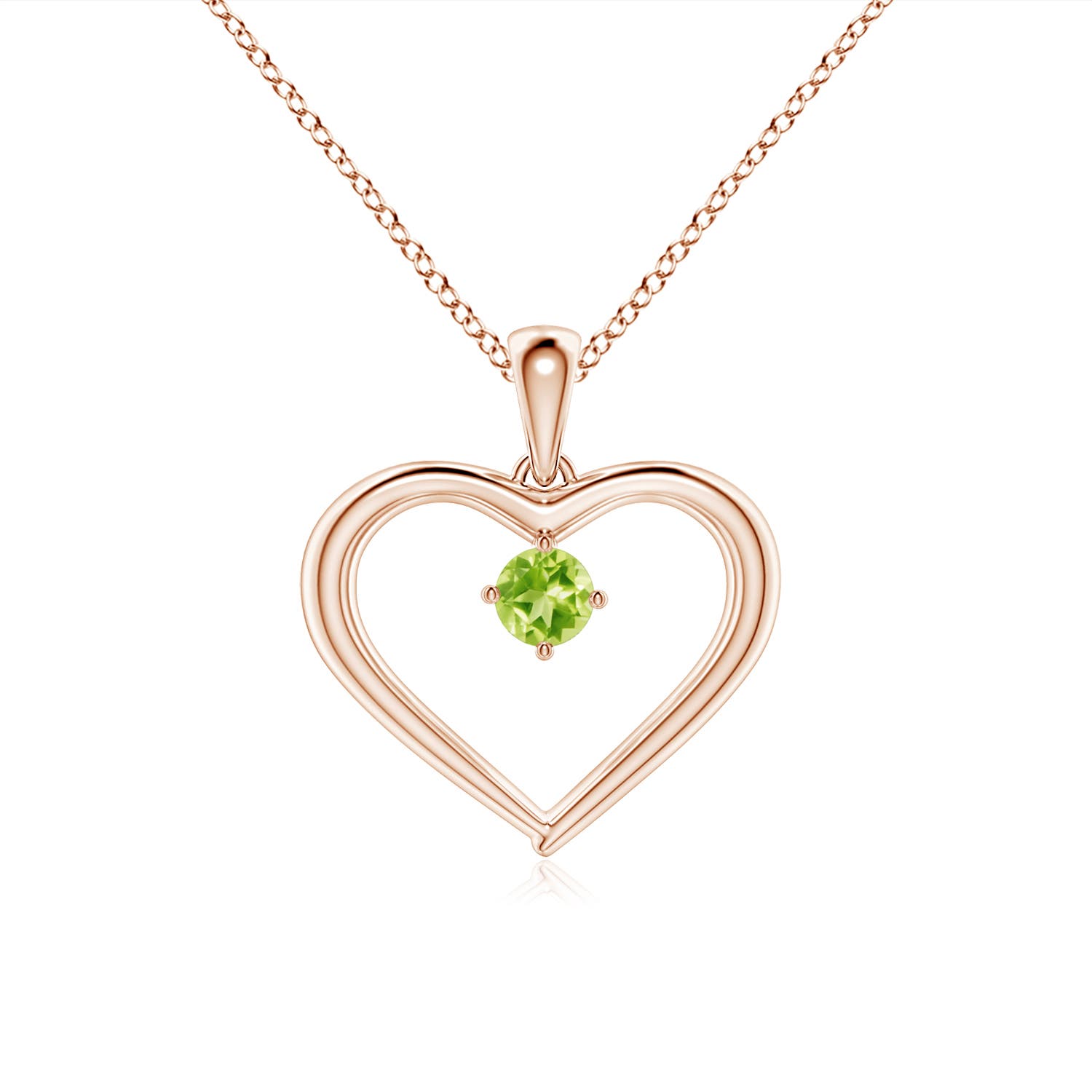 AAAA - Peridot / 0.12 CT / 14 KT Rose Gold