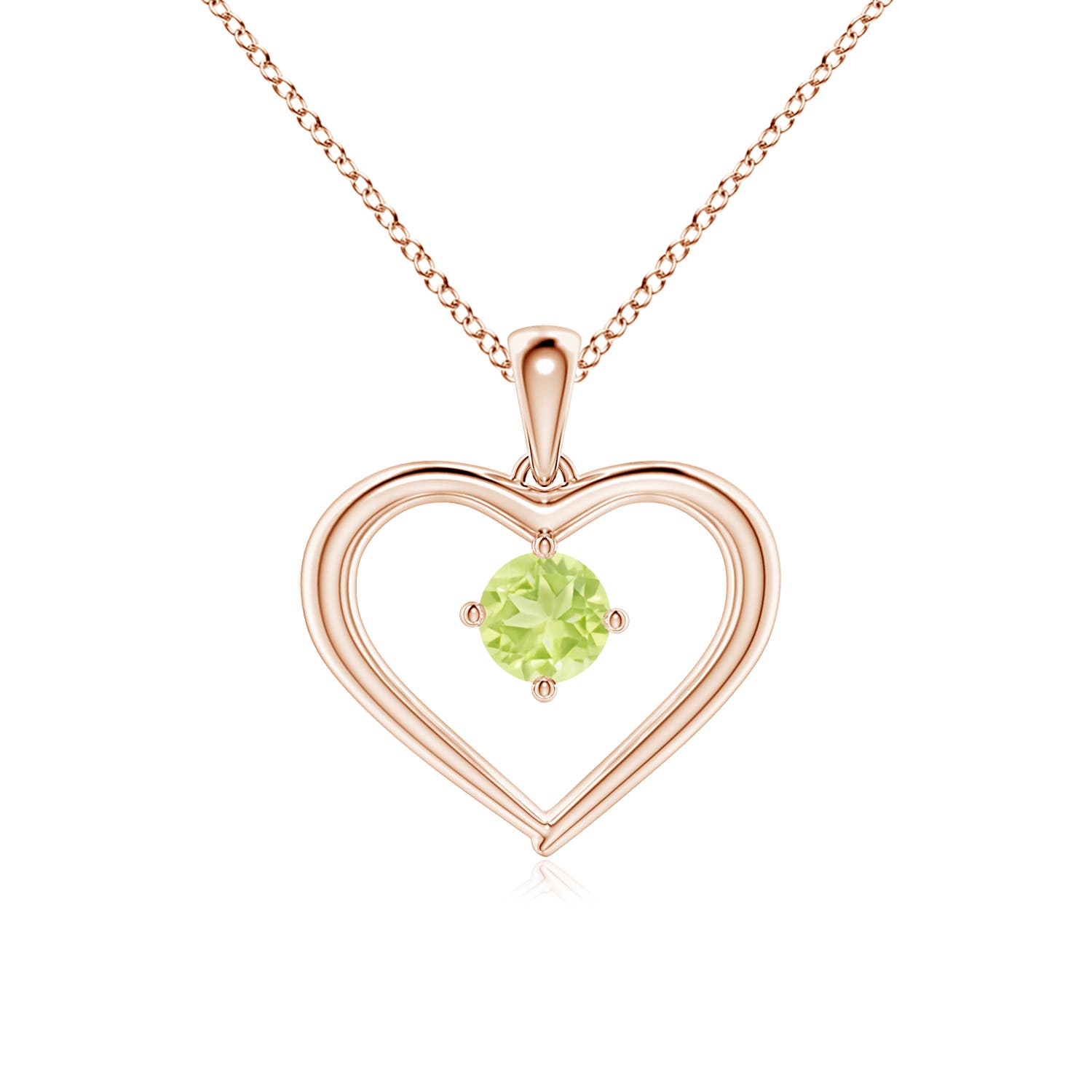 A - Peridot / 0.3 CT / 14 KT Rose Gold