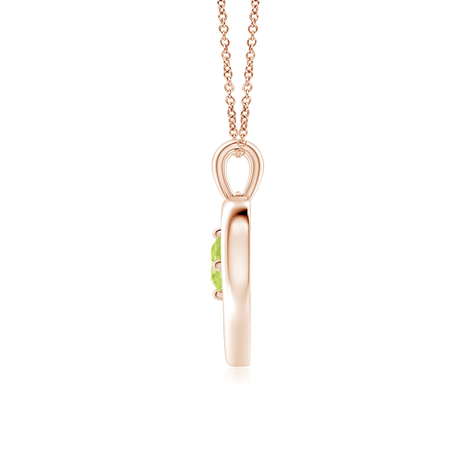 A - Peridot / 0.3 CT / 14 KT Rose Gold