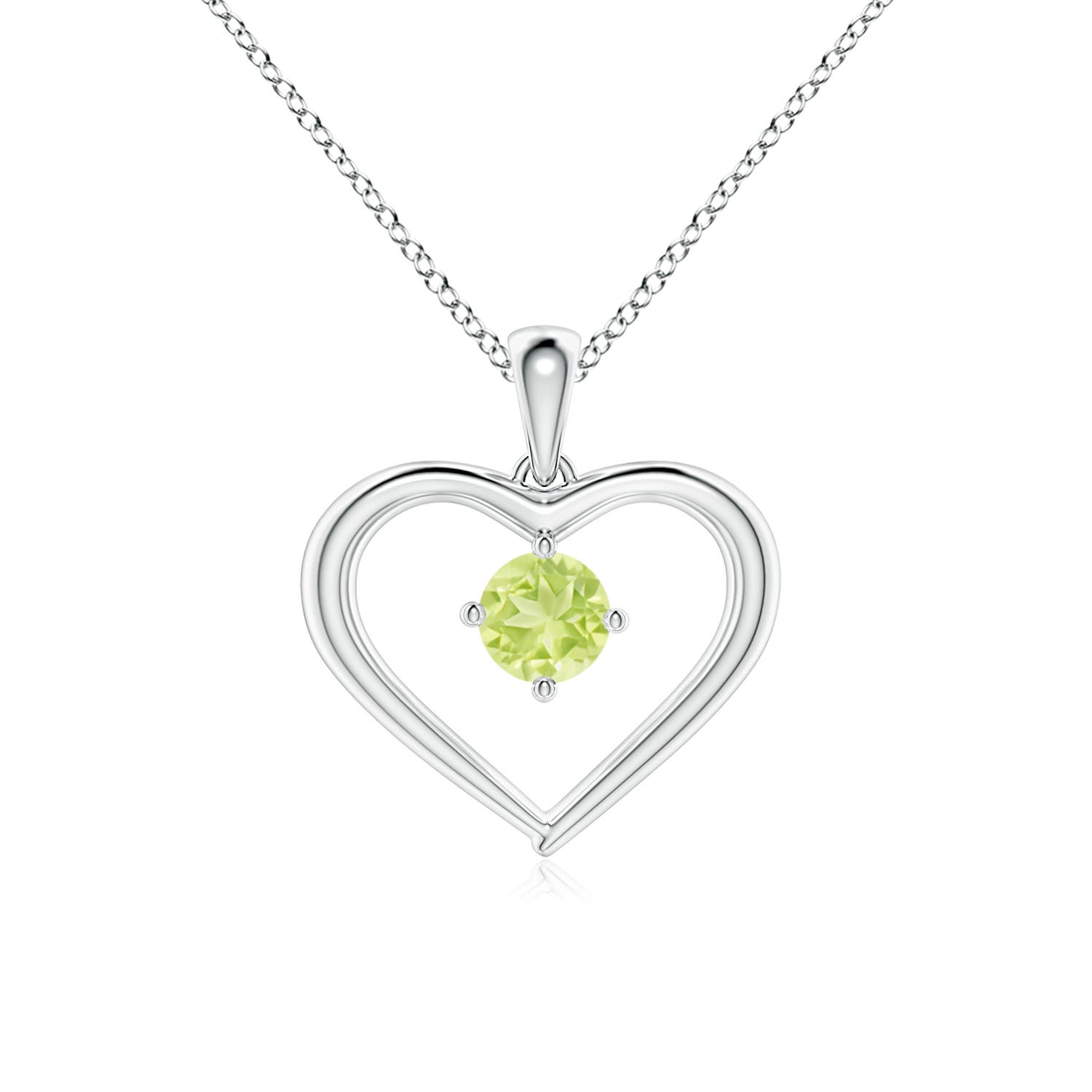 A - Peridot / 0.3 CT / 14 KT White Gold