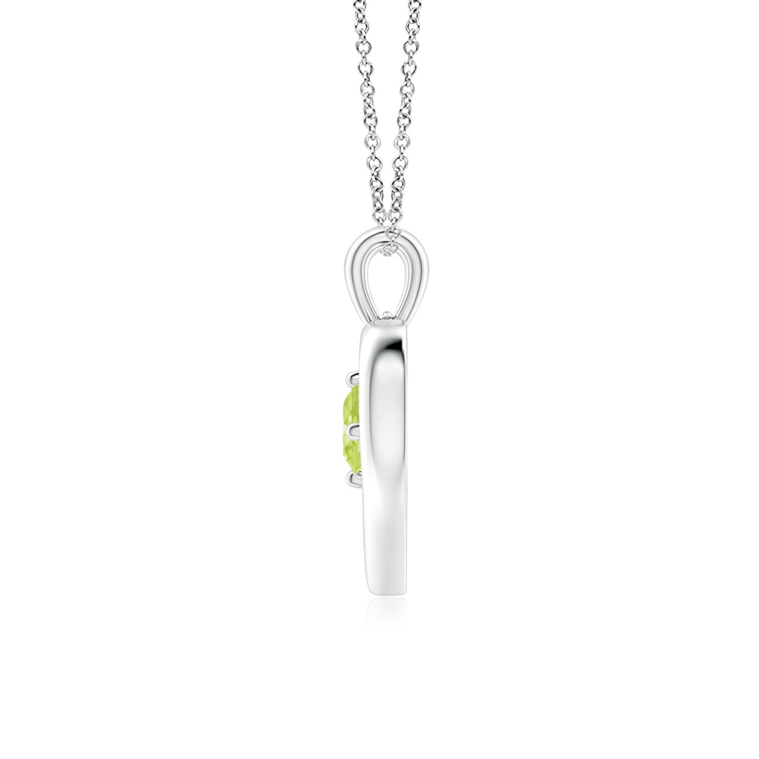 A - Peridot / 0.3 CT / 14 KT White Gold