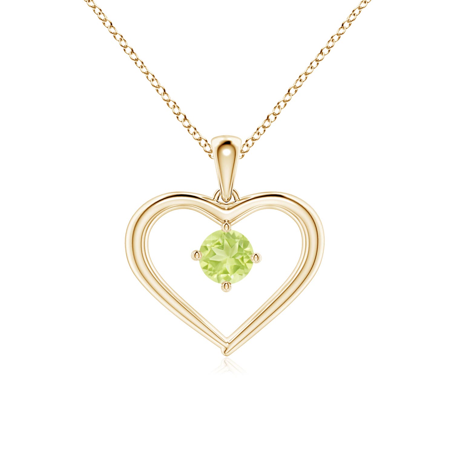 A - Peridot / 0.3 CT / 14 KT Yellow Gold