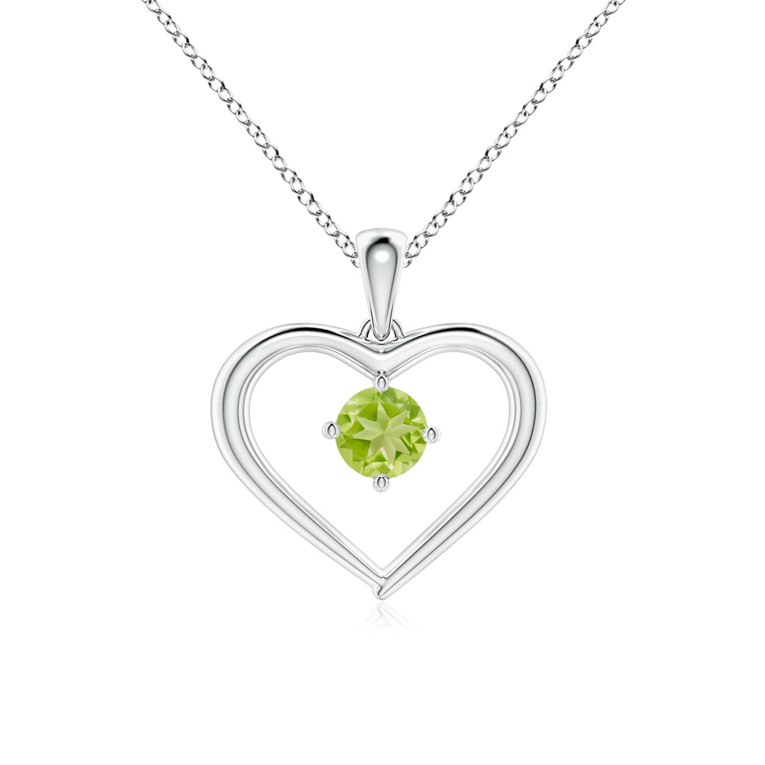 AA - Peridot / 0.3 CT / 14 KT White Gold