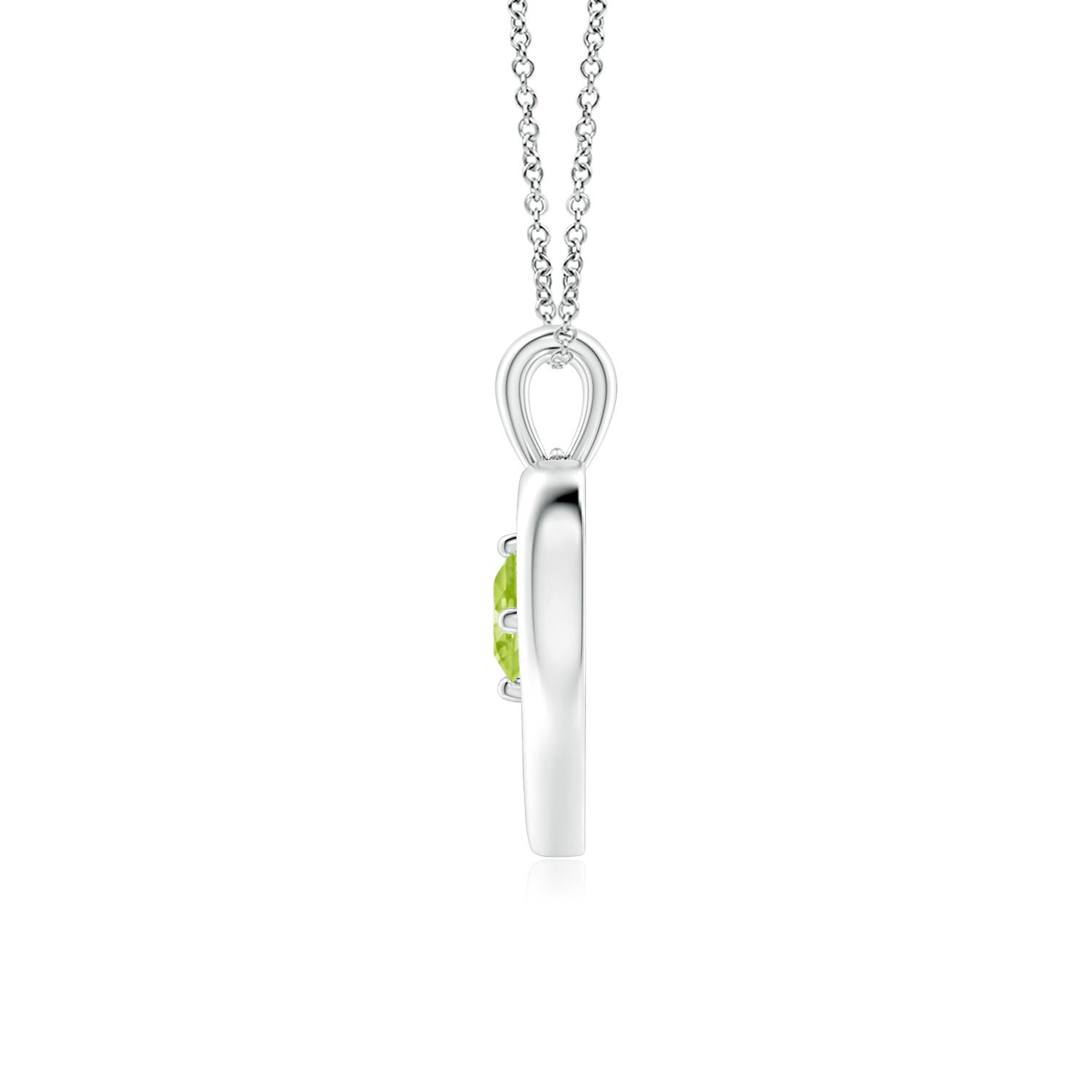 AA - Peridot / 0.3 CT / 14 KT White Gold