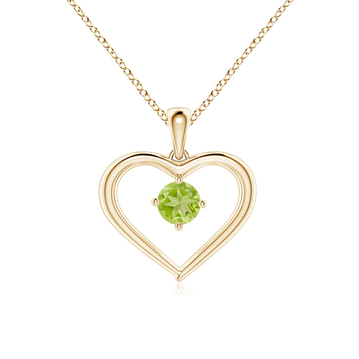 AA - Peridot / 0.3 CT / 14 KT Yellow Gold