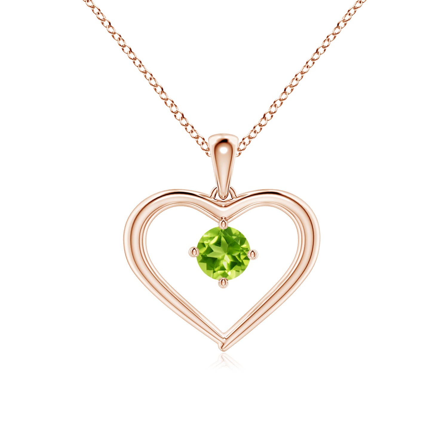 AAA - Peridot / 0.3 CT / 14 KT Rose Gold